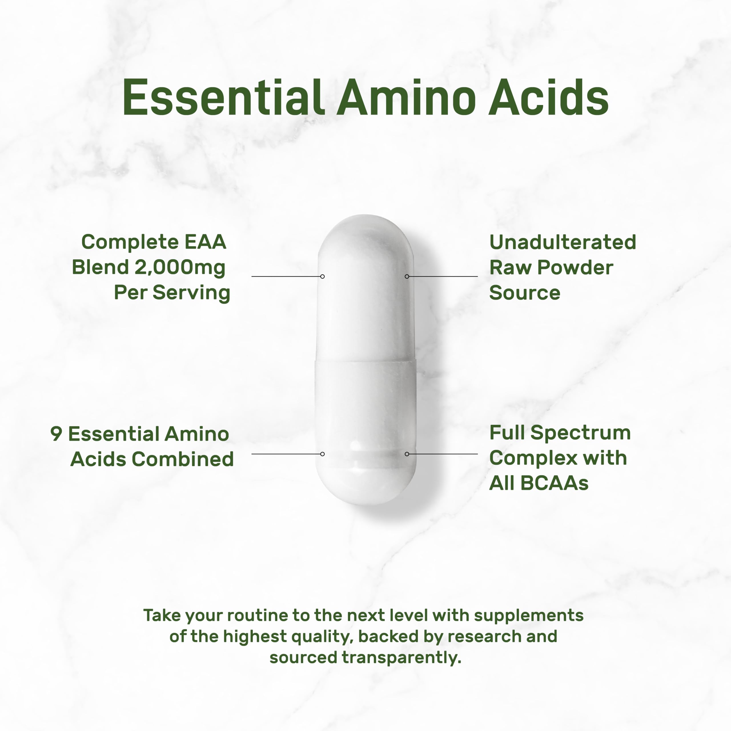 DEAL SUPPLEMENT EAA label highlights non-GMO and allergen-free features.