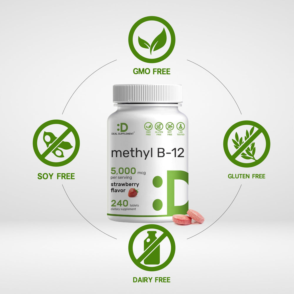 GMO-free and vegan-friendly seal on methyl B12 package.