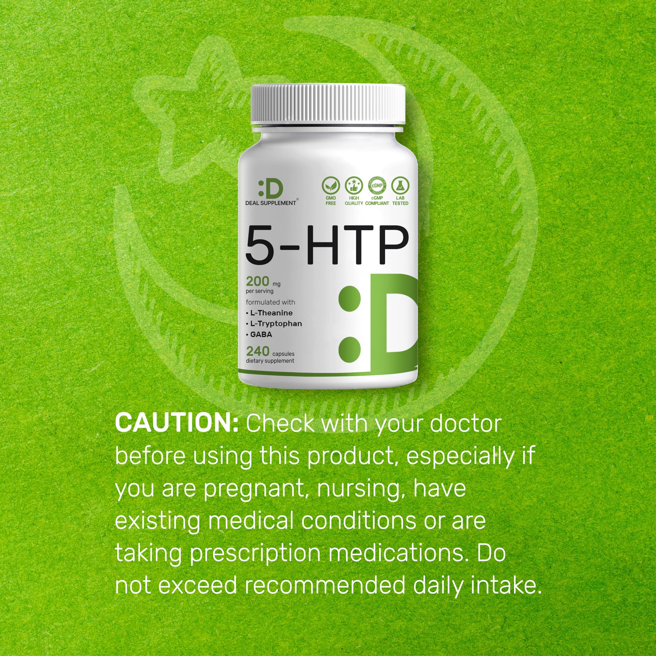 Deal Supplement label detail shows 98% Griffonia extract percentage