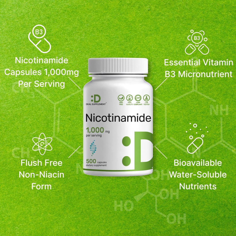DEAL SUPPLEMENT Label close-up highlighting non-GMO and allergen-free formulation.