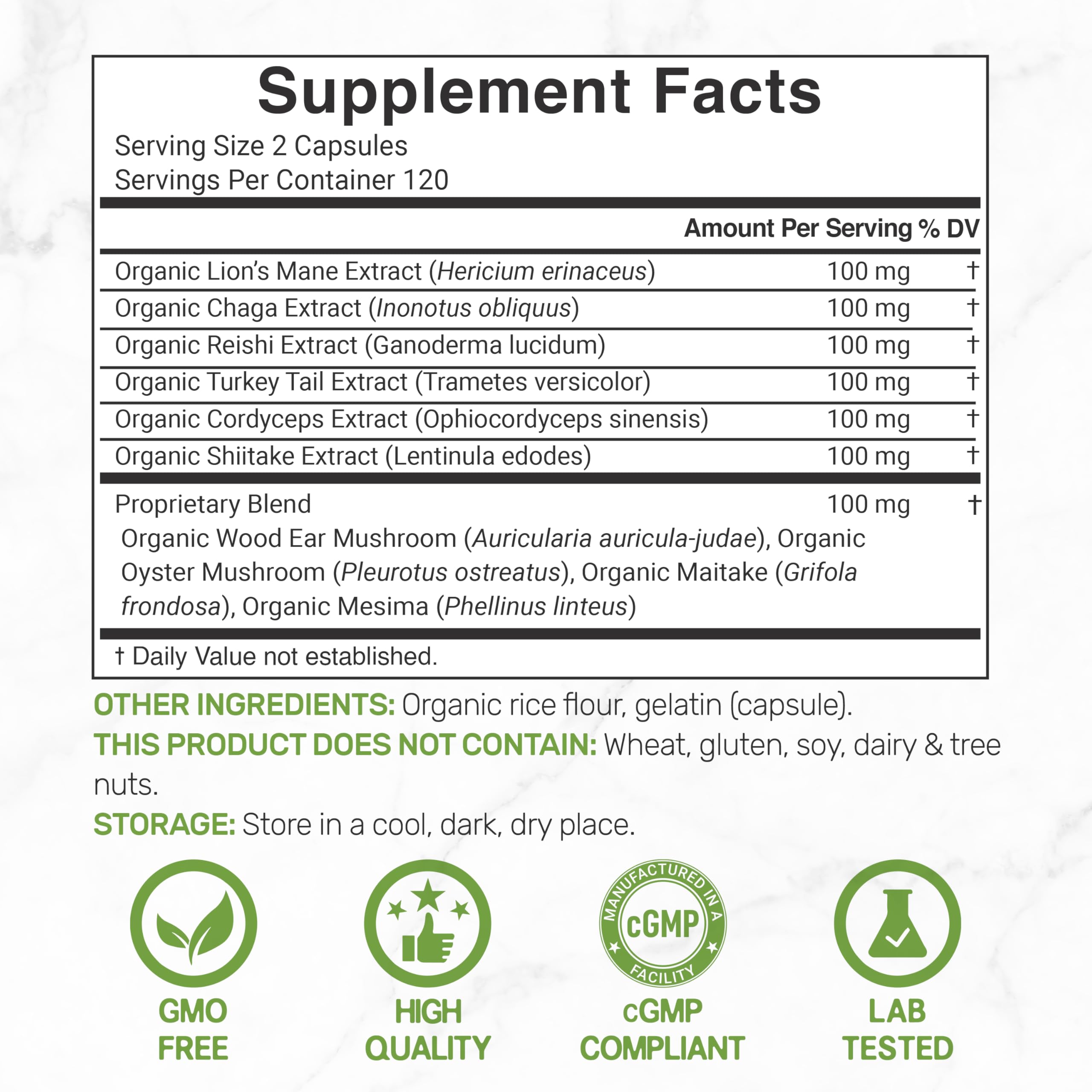 Deal Supplement Lions Mane capsules close-up indicating brain health potential.