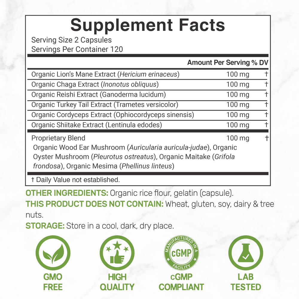 Deal Supplement Lions Mane capsules close-up indicating brain health potential.