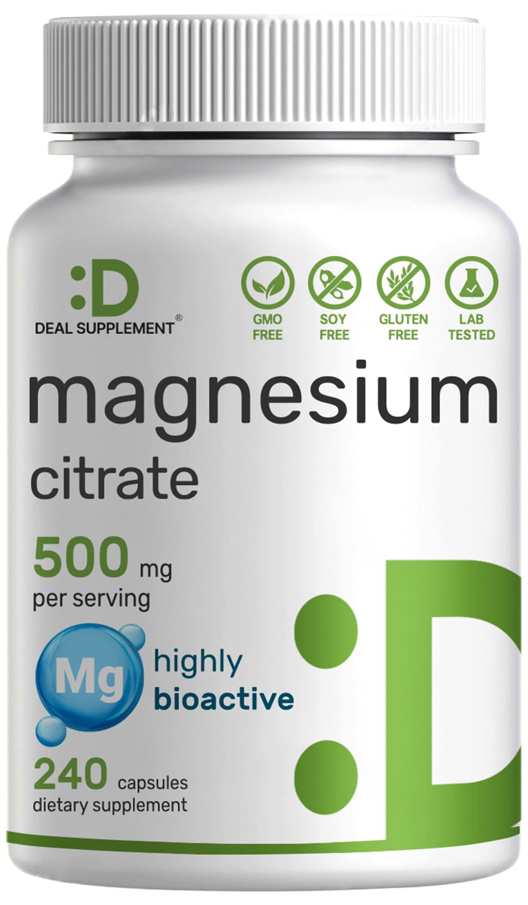 DEAL SUPPLEMENT Magnesium Citrate bottle front for easy daily support