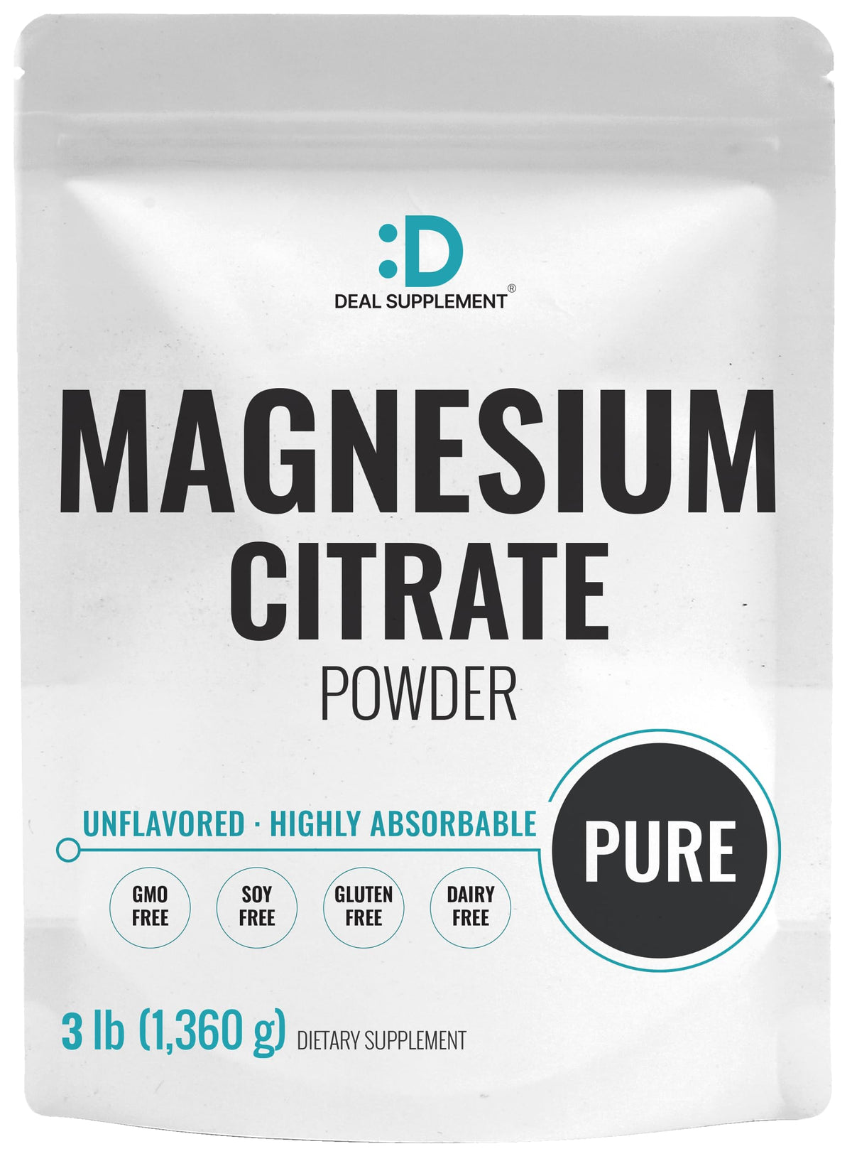Deal Supplement Magnesium Citrate Powder 500mg jar for easy daily support.