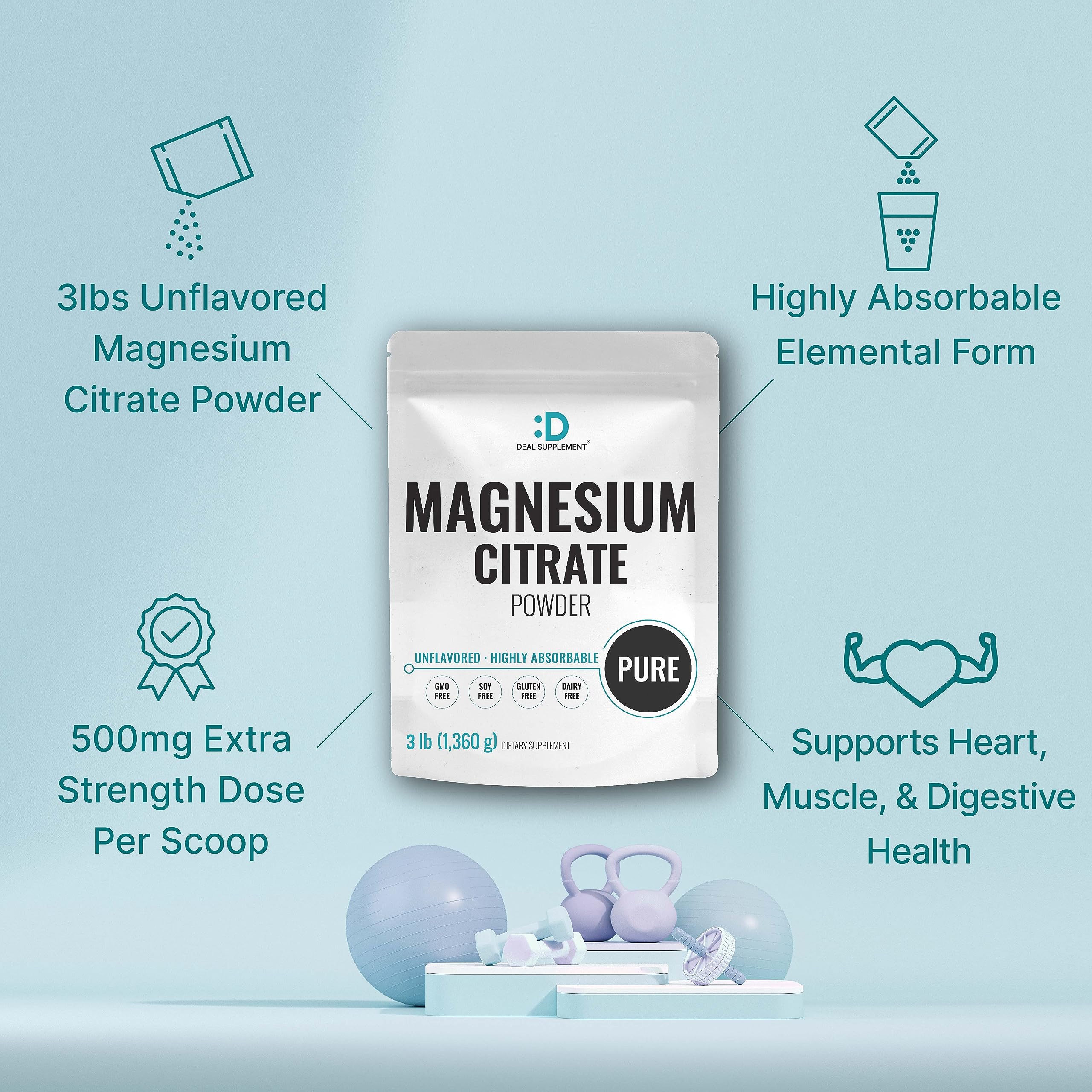 Deal Supplement 500mg dosing scoop ready for a one-a-day routine.