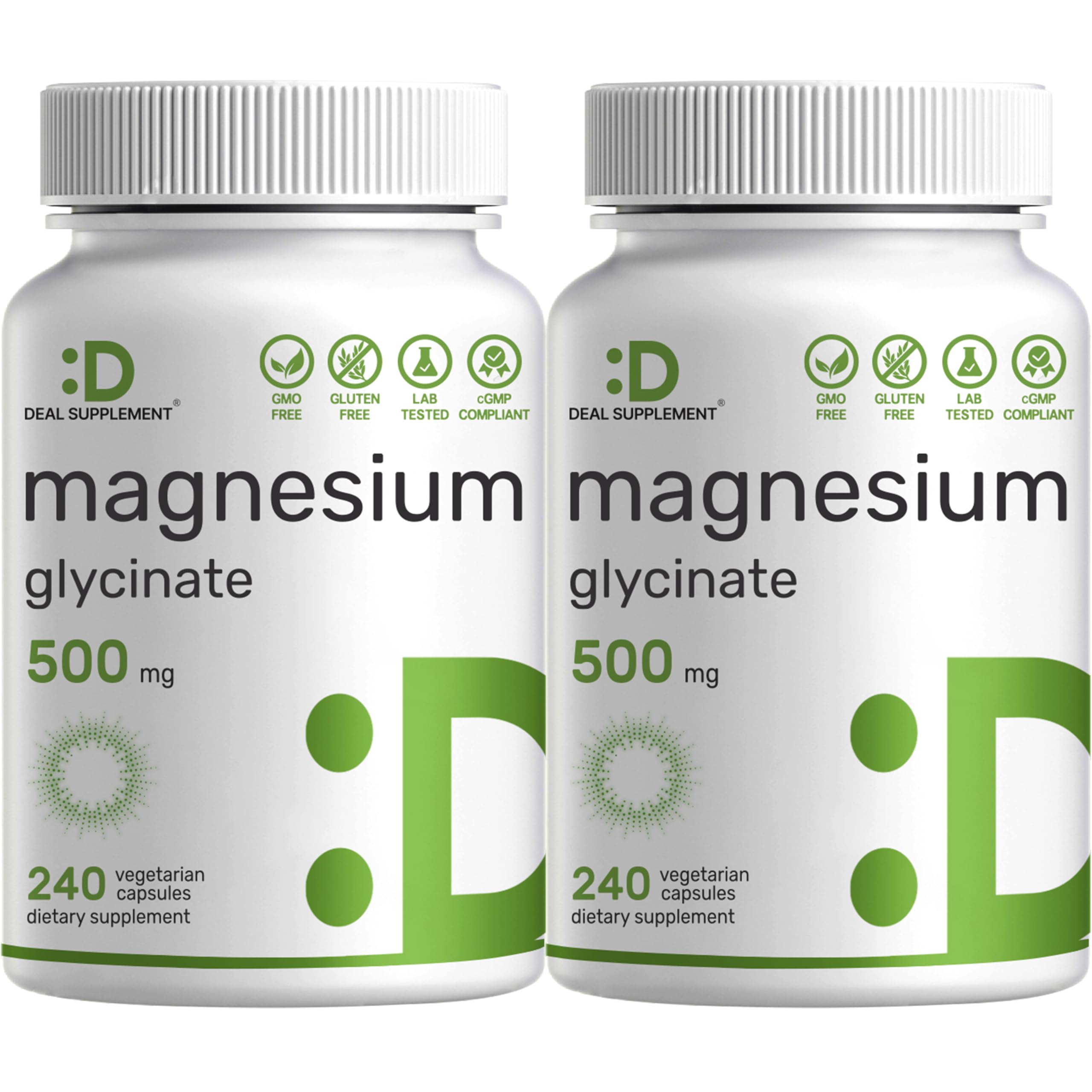 Deal Supplement magnesium glycinate bottle for easy absorption and daily wellness.