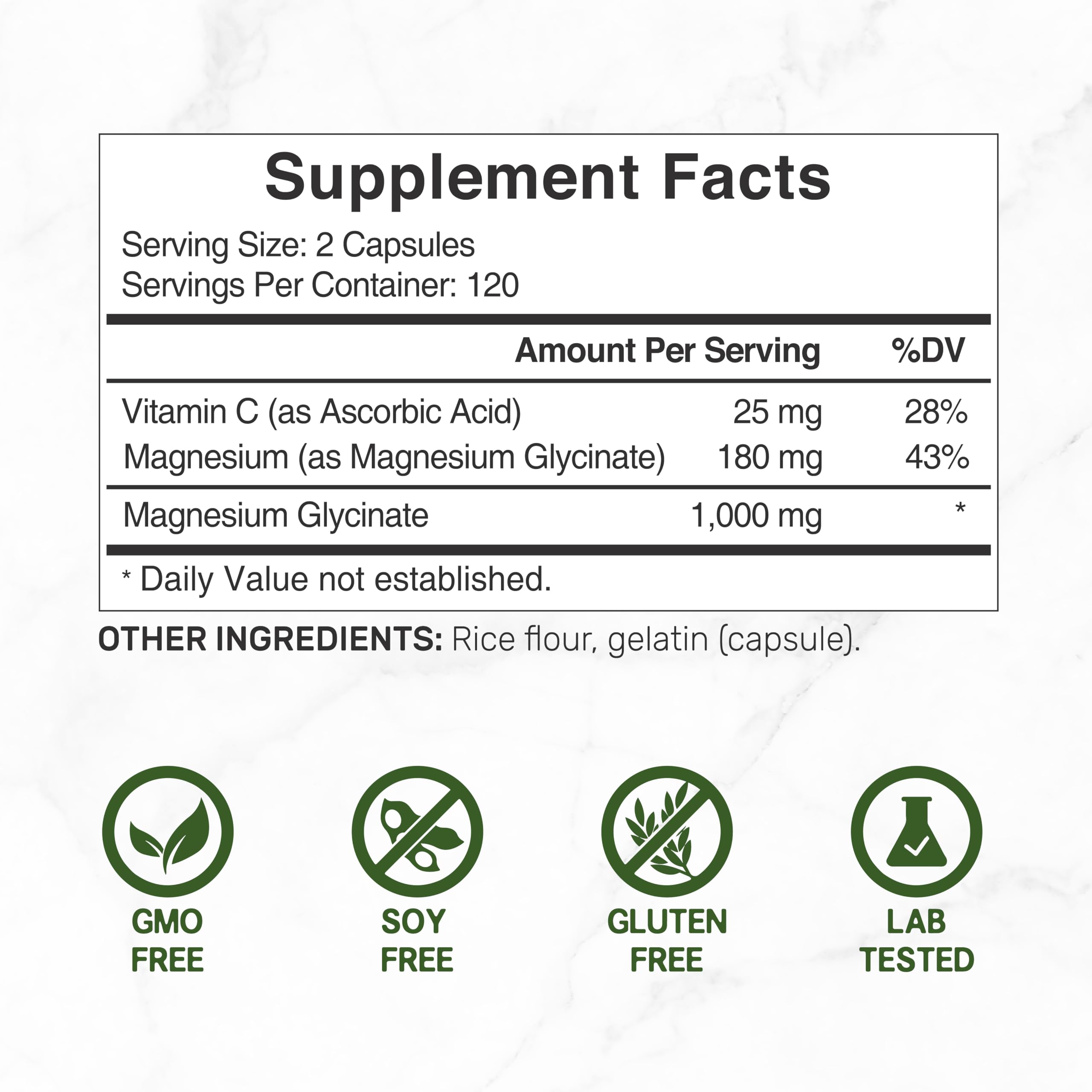 DEAL SUPPLEMENT Magnesium Glycinate capsules close-up showing chelated formula.
