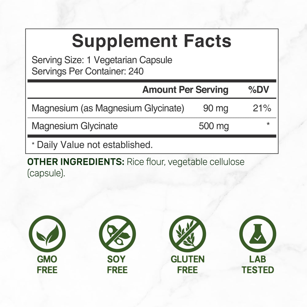 Deal Supplement magnesium glycinate capsules pictured for gentle high-absorption support.