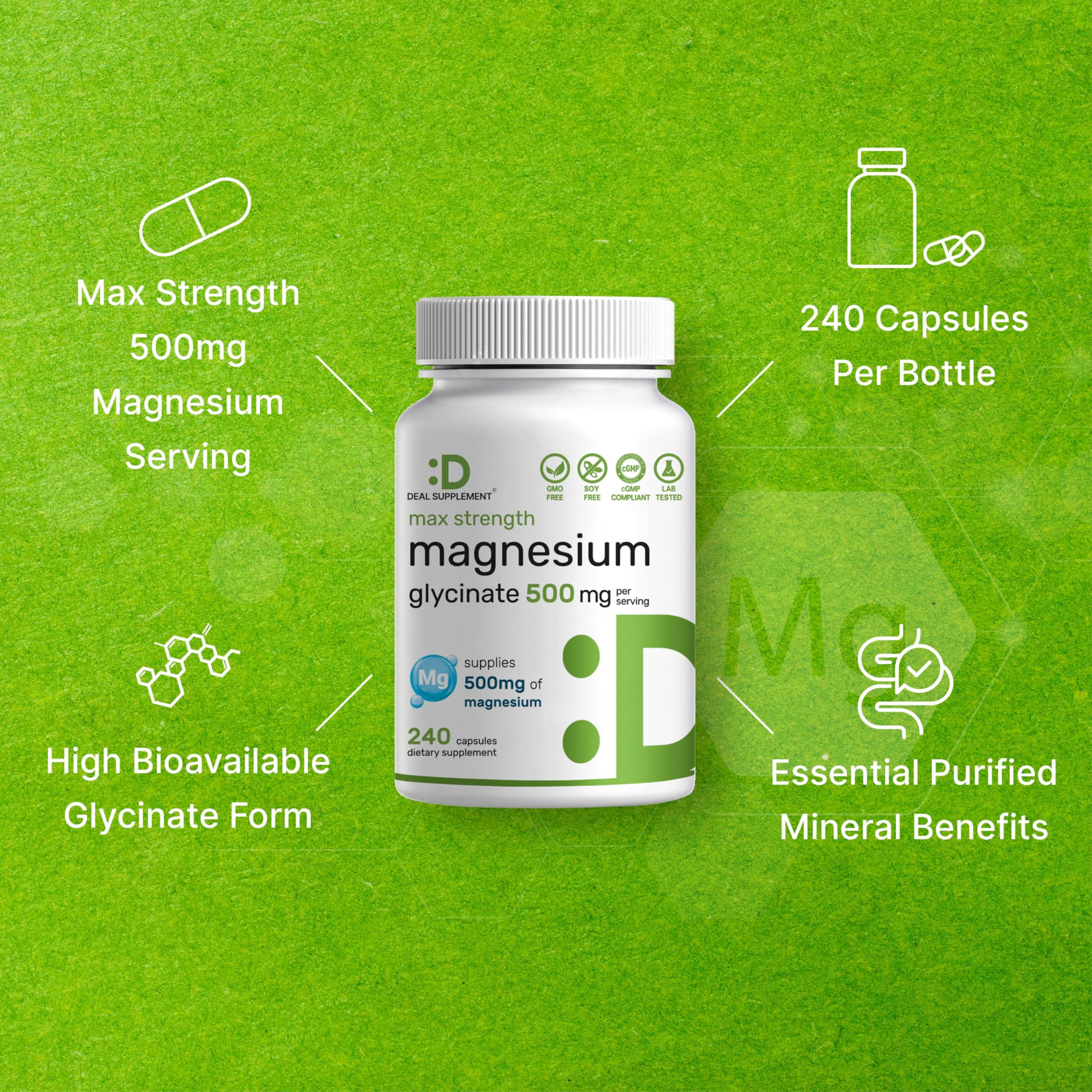 Deal Supplement non-GMO gluten-free dairy-free label communicates allergy-friendly formula.