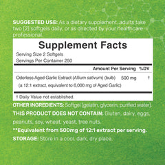 DEAL SUPPLEMENT odorless aged garlic softgels on table for easy daily use
