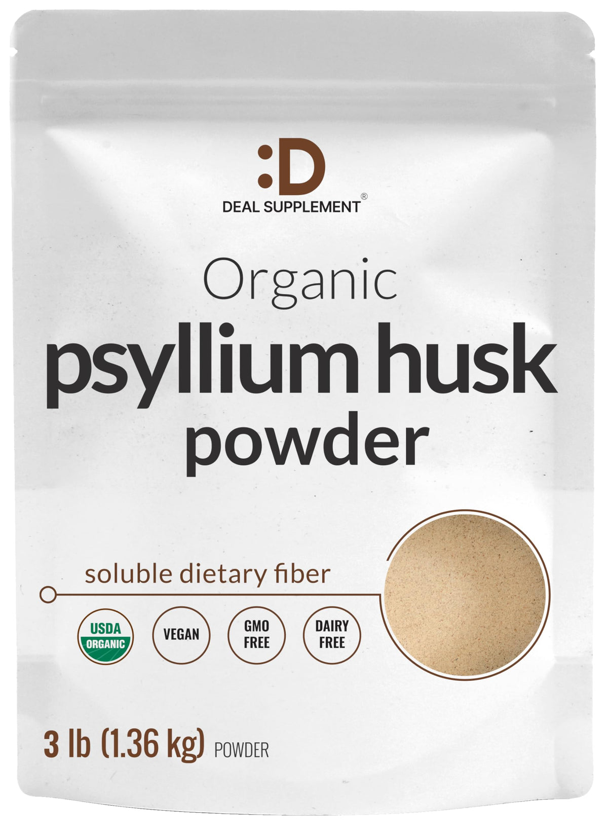 DEAL SUPPLEMENT psyllium husk powder bottle for daily digestion support