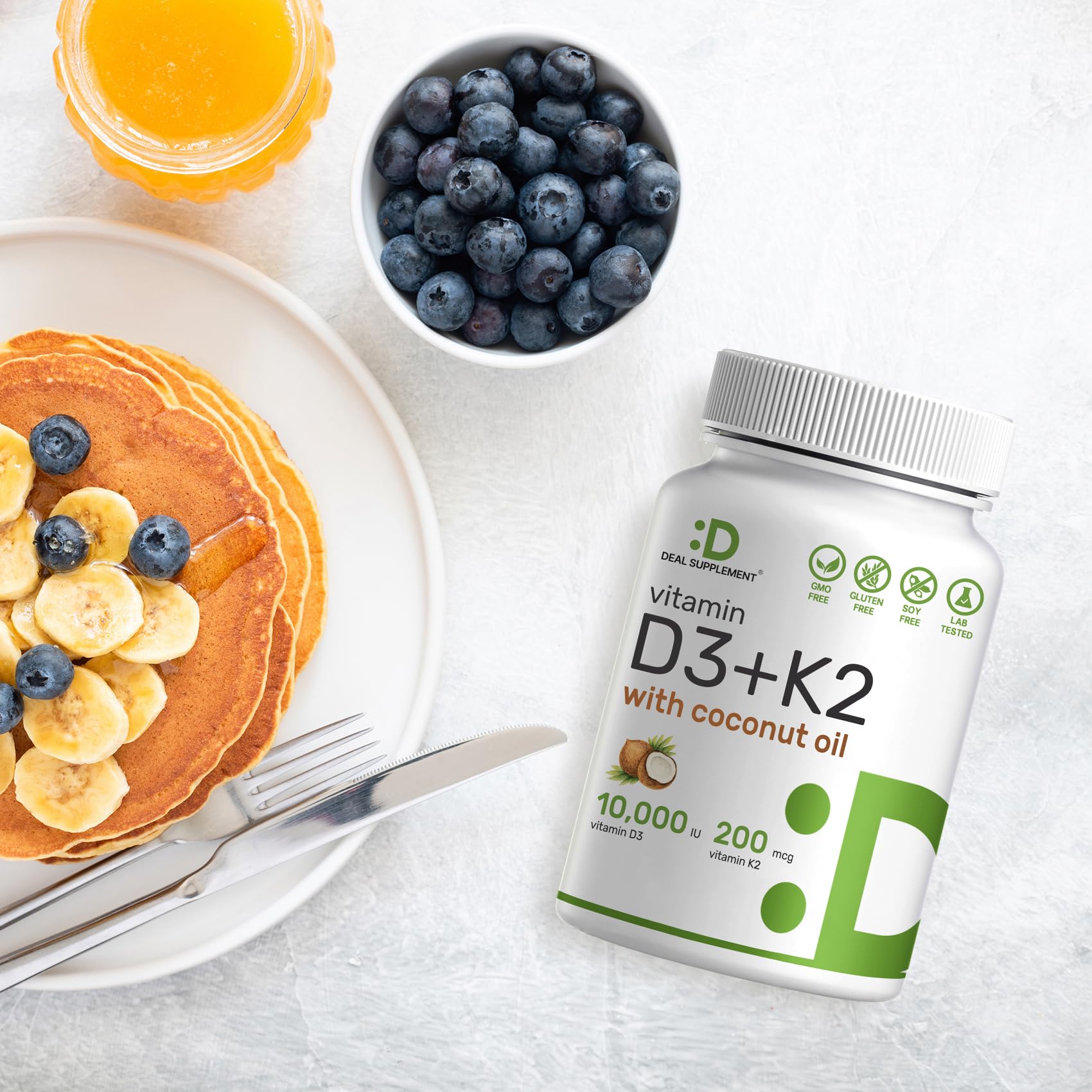 DEAL SUPPLEMENT Daily-use dosage with glass of water and capsule