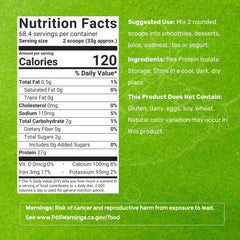 Deal Supplement pea protein isolate label highlights non-GMO and soy-free ingredients