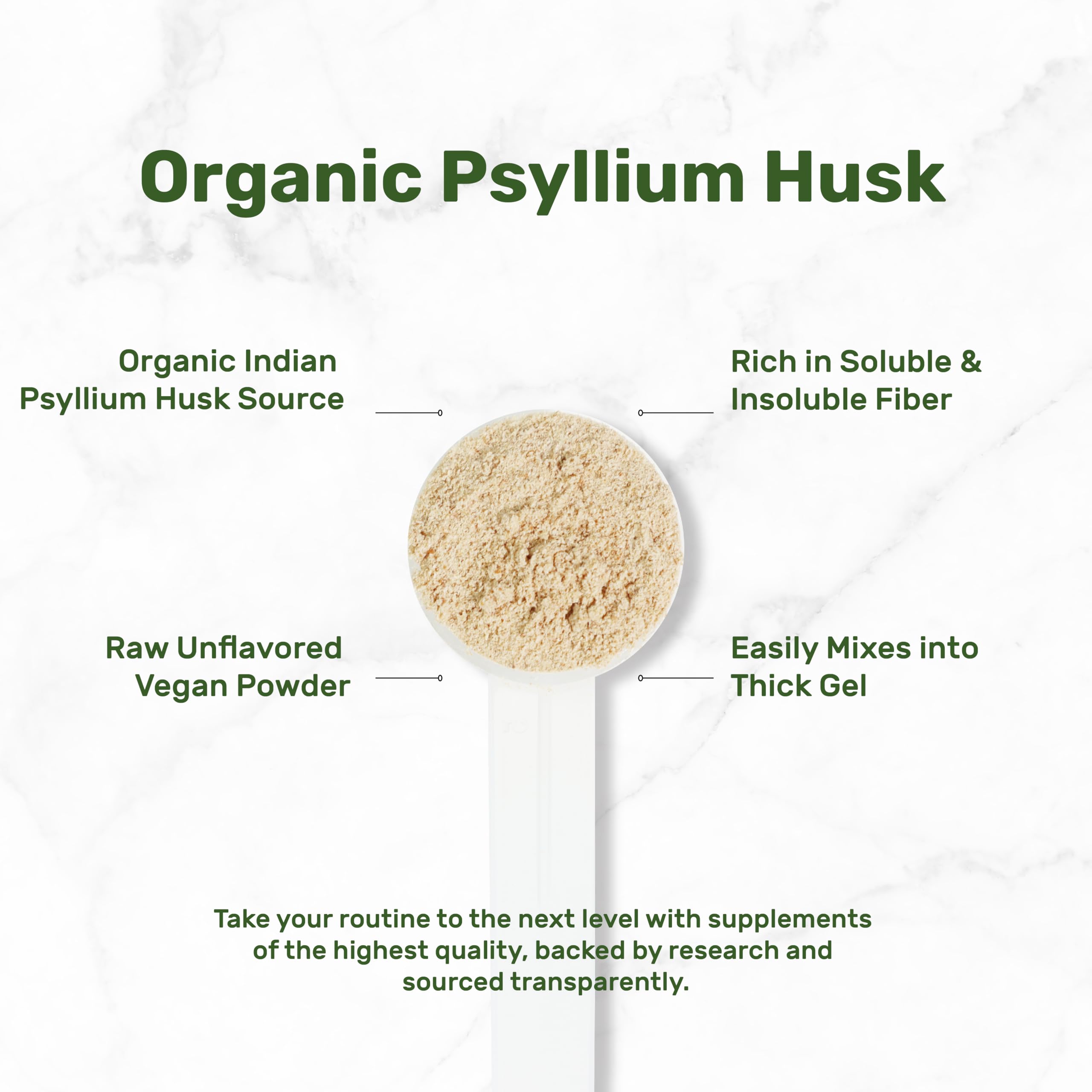 DEAL SUPPLEMENT psyllium husk powder dissolving into a gel in liquids for blending