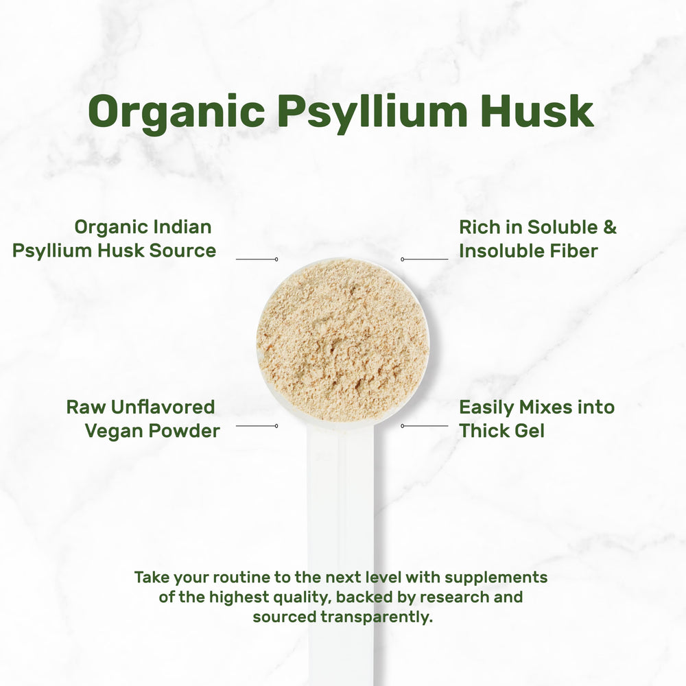 DEAL SUPPLEMENT psyllium husk powder dissolving into a gel in liquids for blending