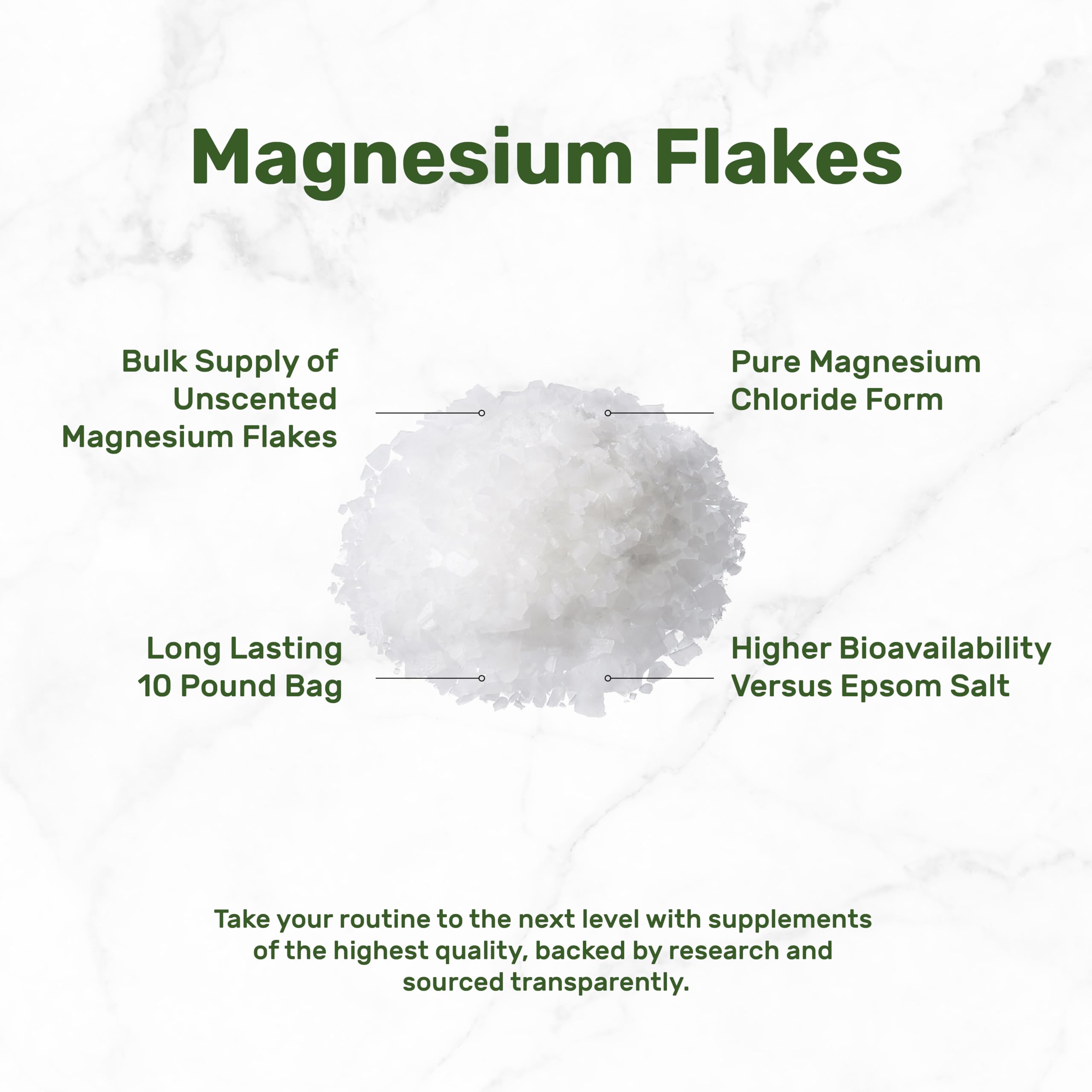 Deal Supplement Magnesium Flakes dissolving in warm water for a mineral soak