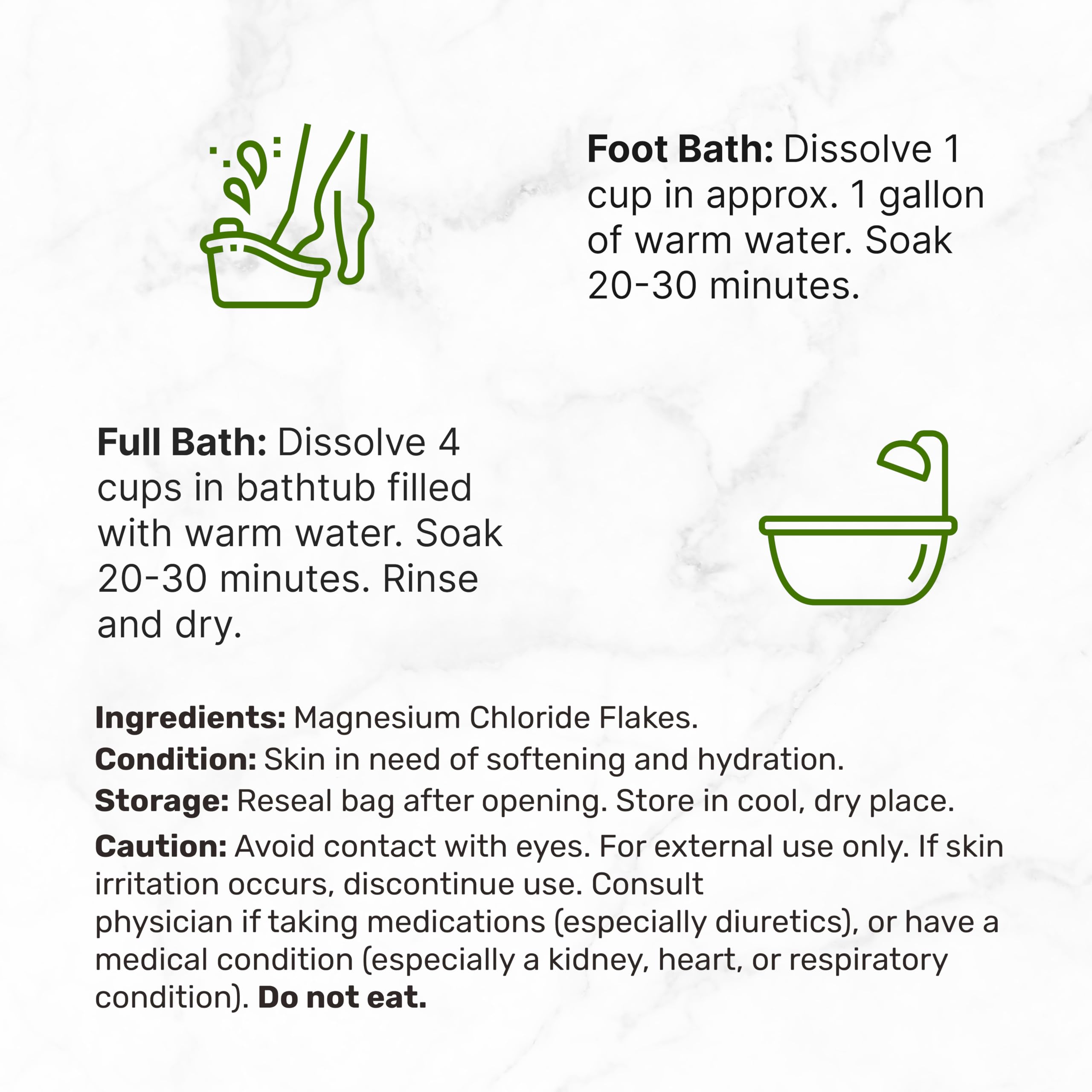 Deal Supplement Magnesium Flakes used in a foot bath for relaxation