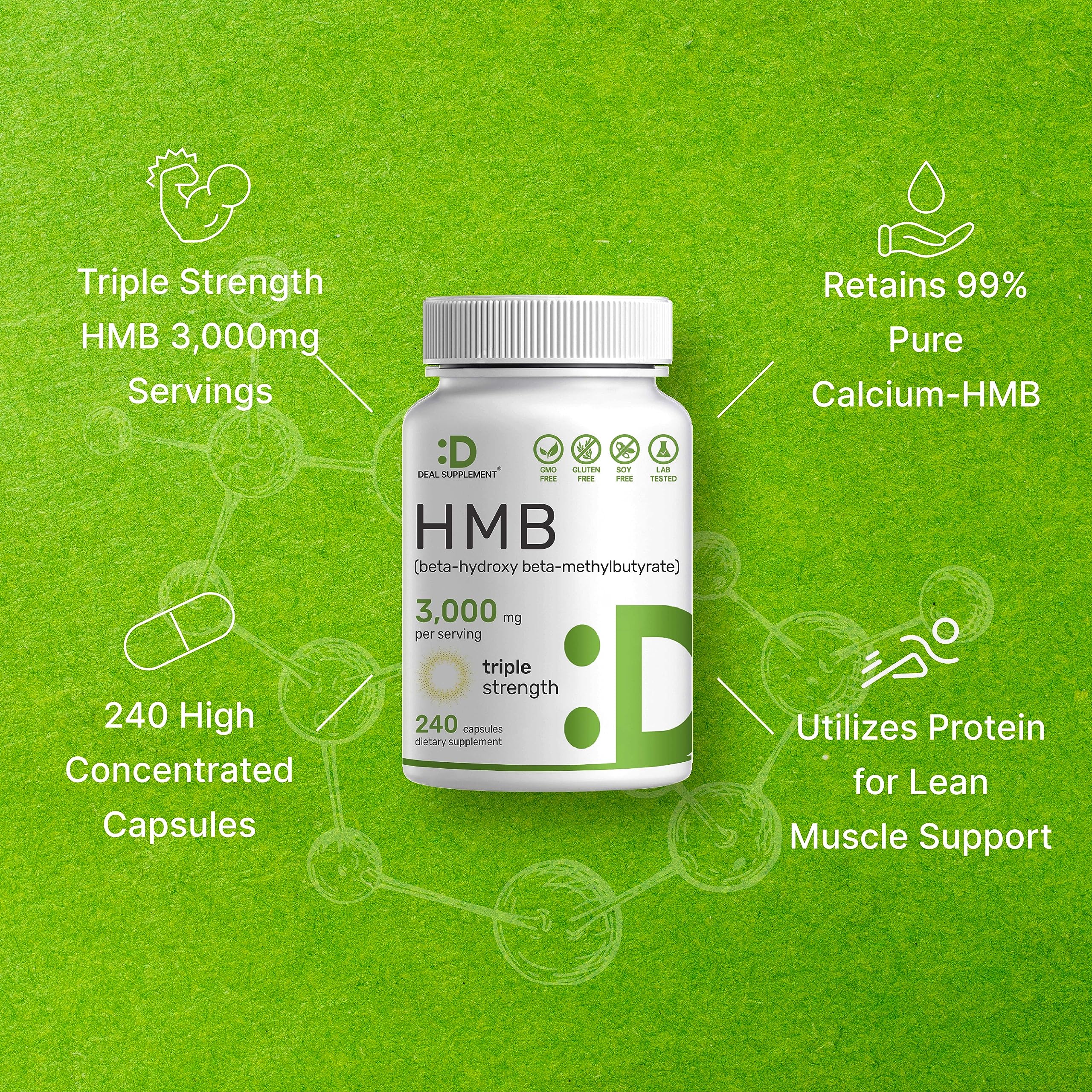 Athlete in gym using Deal Supplement HMB during a workout.
