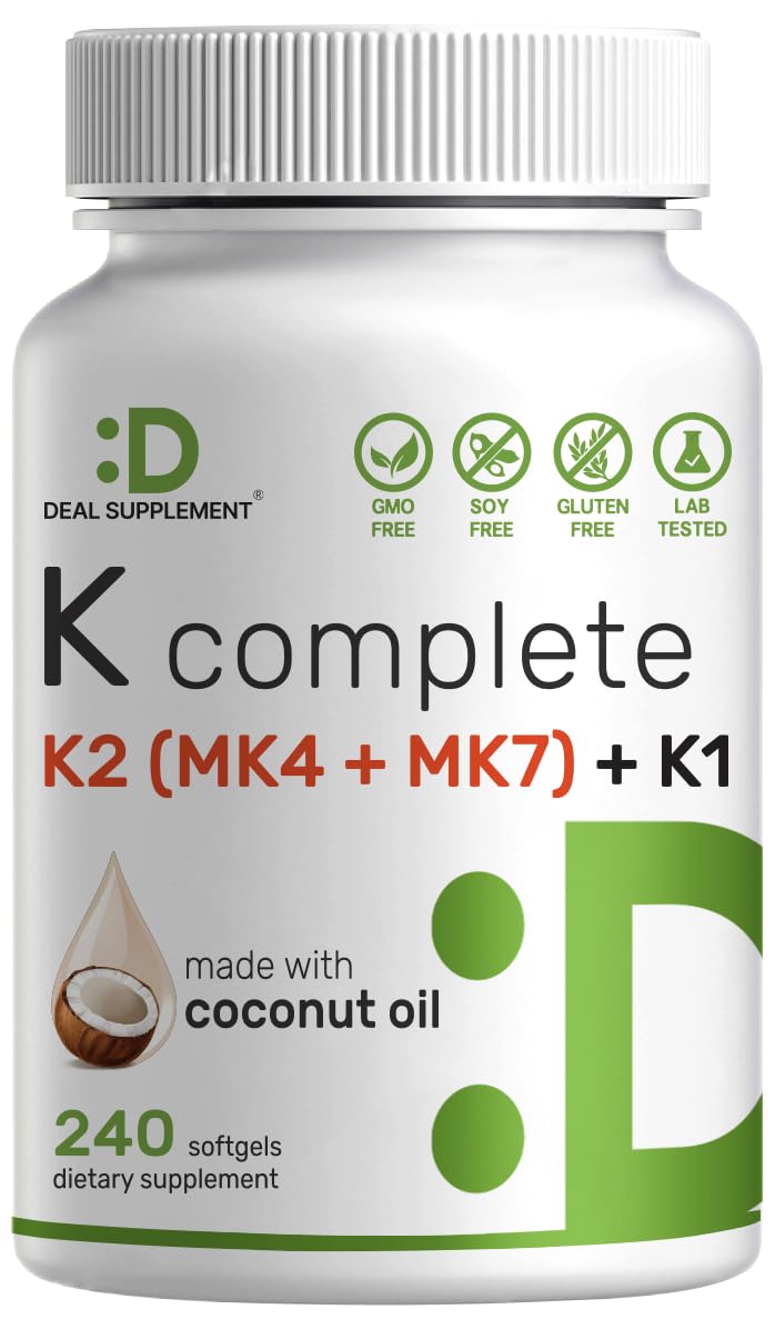 DEAL SUPPLEMENT Vitamin K Complete bottle front showing product branding and dosage context