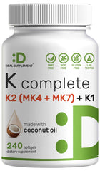 DEAL SUPPLEMENT Vitamin K Complete bottle front showing product branding and dosage context