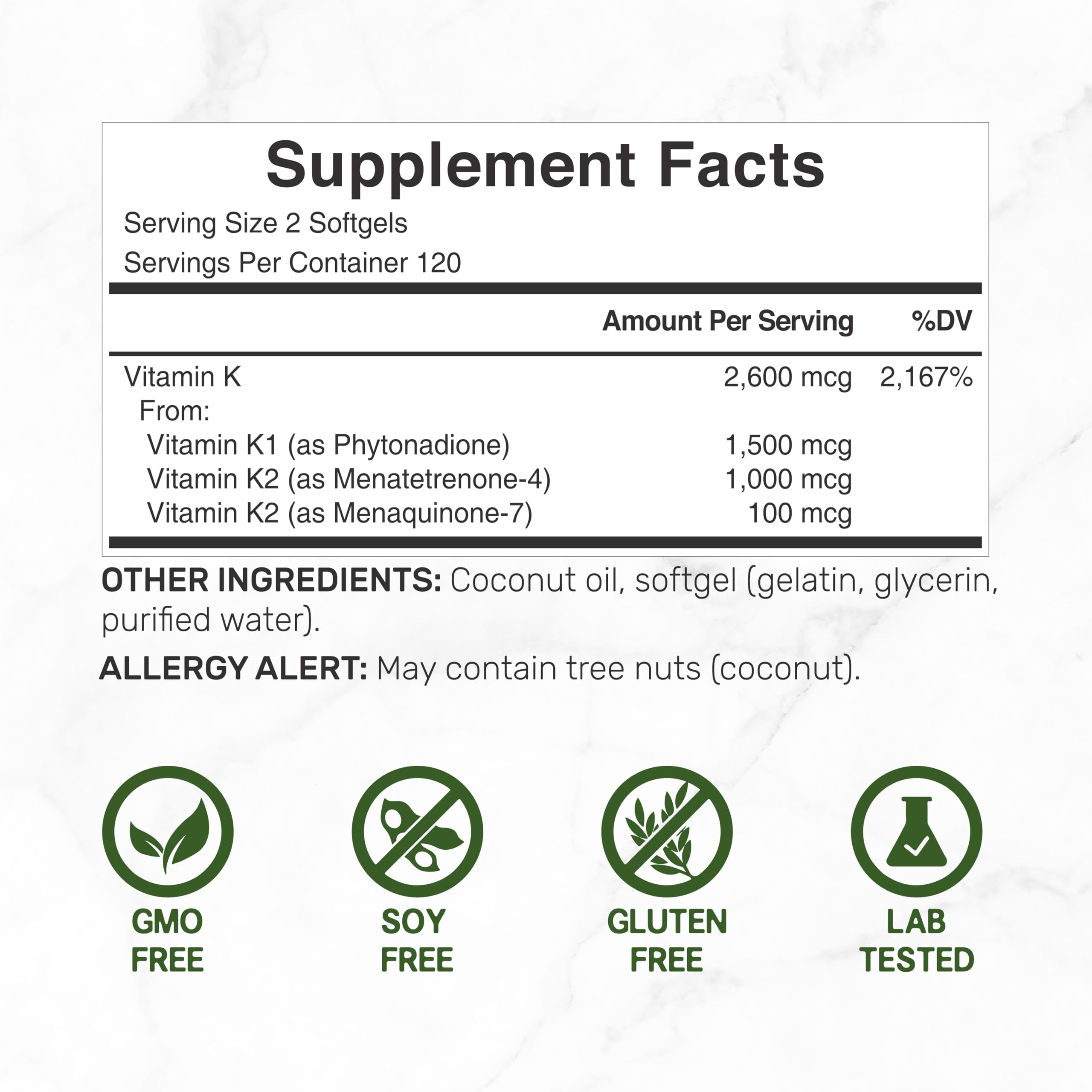 Close-up of DEAL SUPPLEMENT Vitamin K Complete softgels for easy swallowing