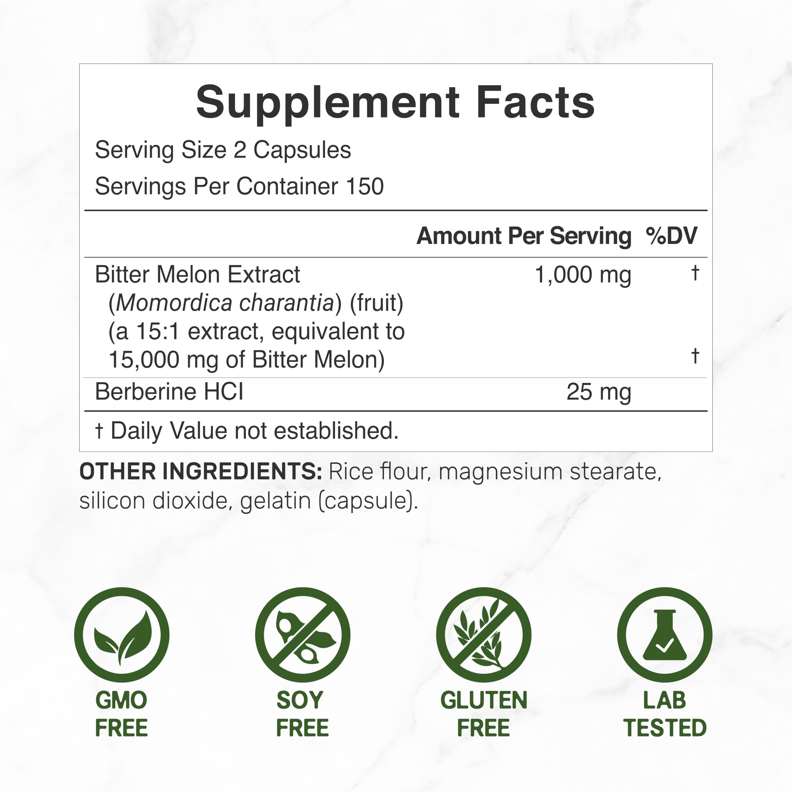 Deal Supplement wild bitter melon fruit extract bottle label shows 15:1 potency