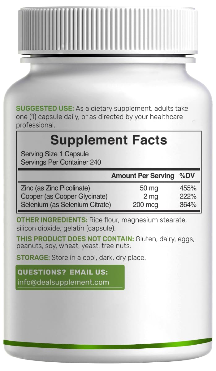 Deal Supplement zinc 50 mg ingredients chart compares minerals