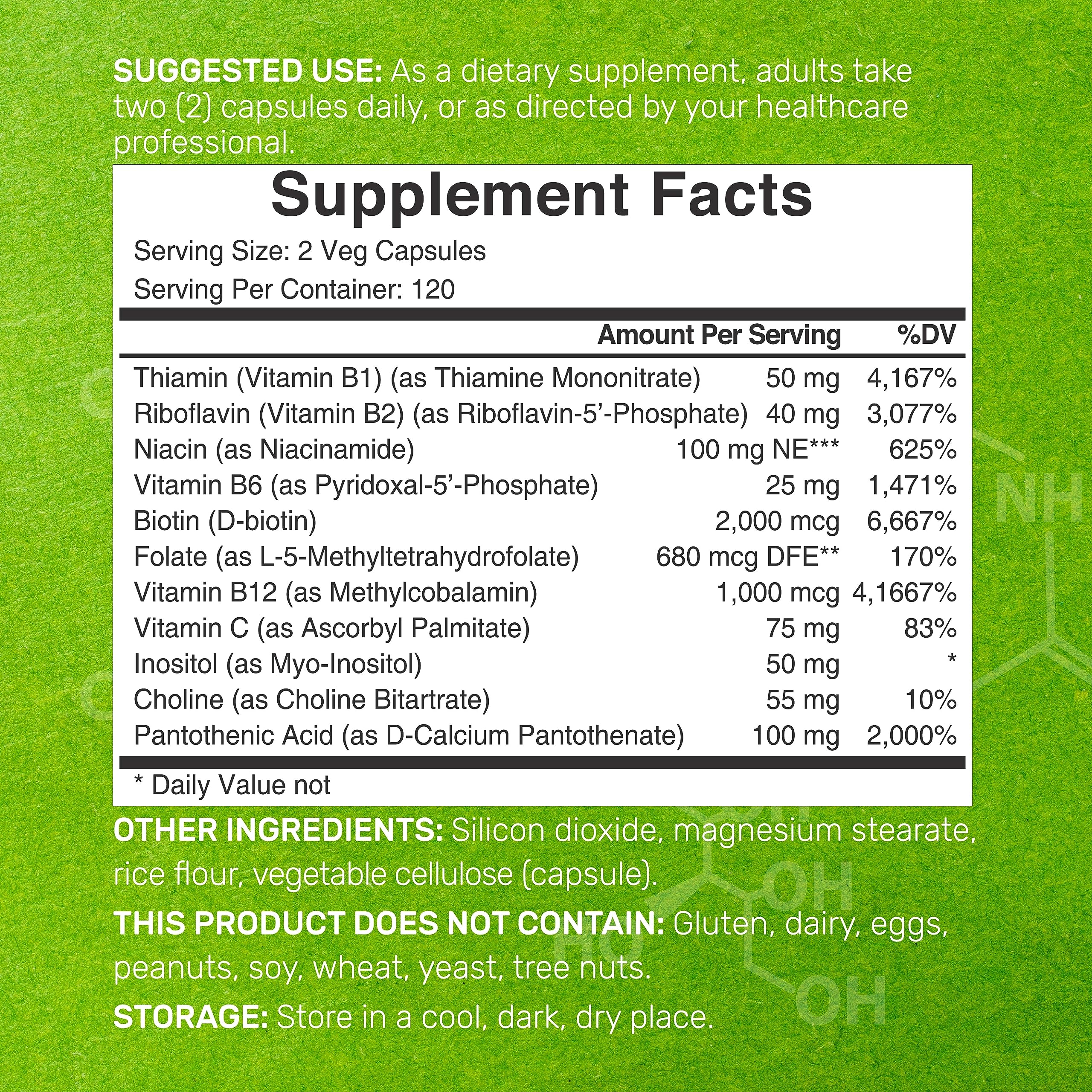 DEAL SUPPLEMENT Bioactive B Complex capsules close-up showing veggie, easy-to-swallow form.
