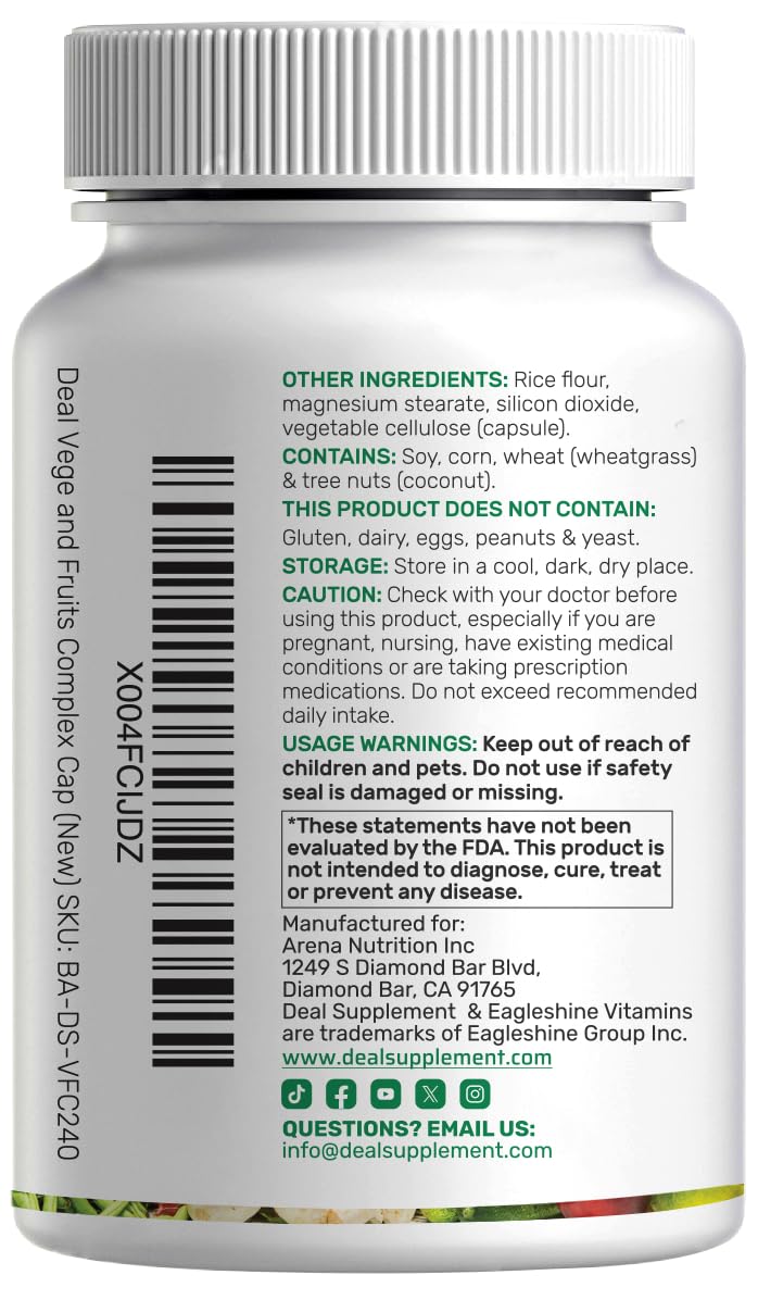 DEAL SUPPLEMENT Nature’s Fruits & Veggies capsule pour demonstrates simple mixing into water or smoothie.