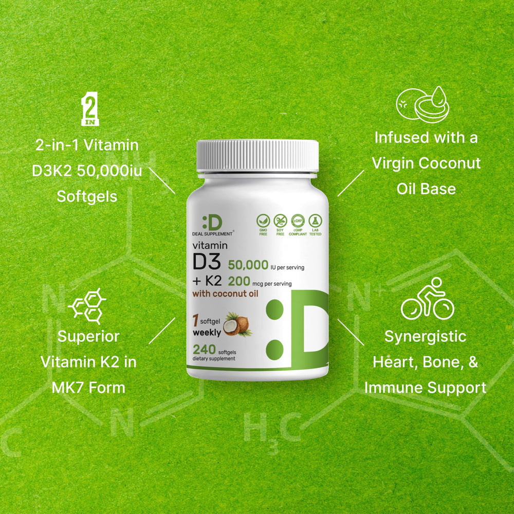 DEAL SUPPLEMENT virgin coconut oil carrier image suggests enhanced absorption.