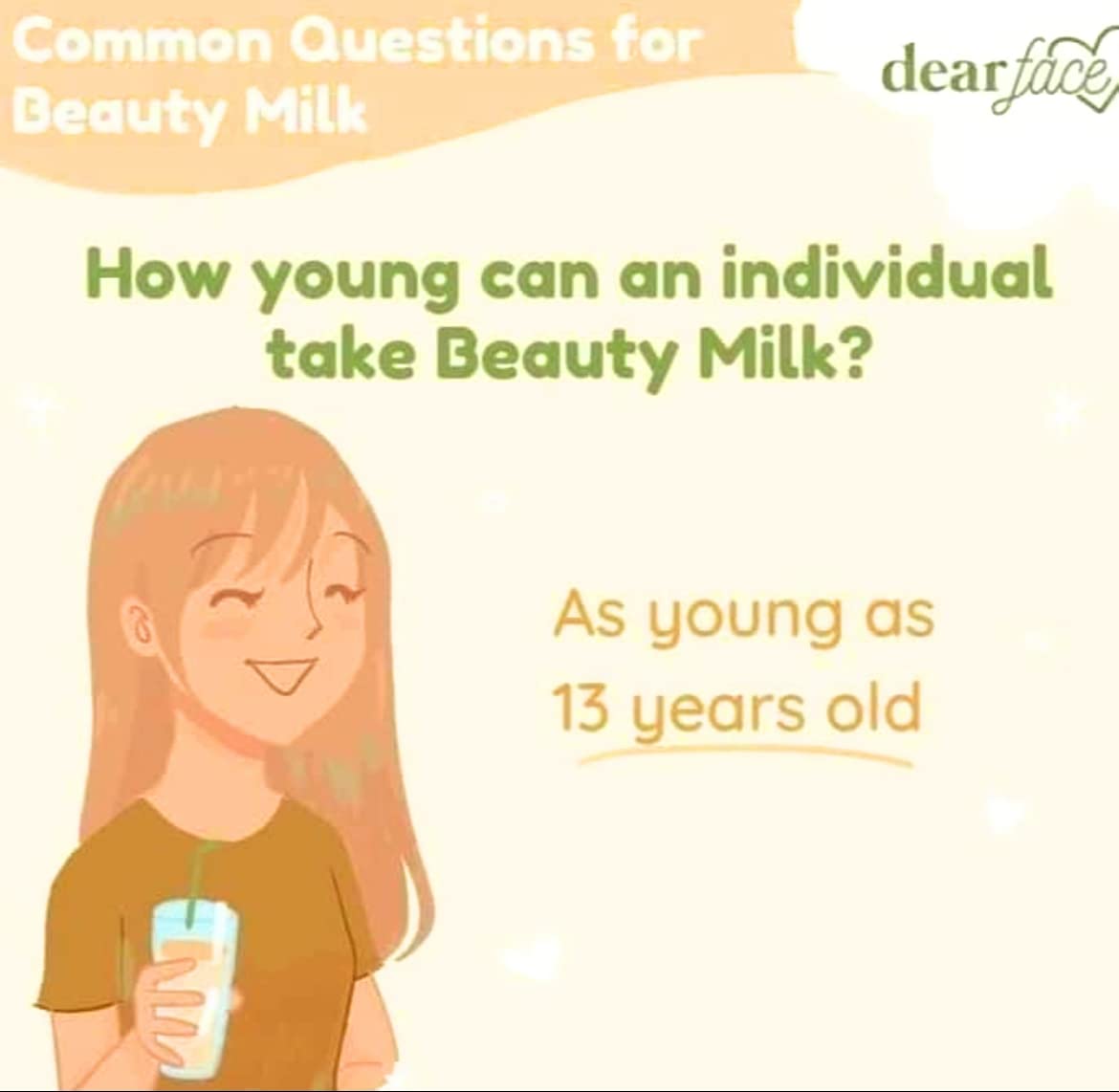 Dear Face Beauty Milk Melon Drink serving in a glass, ready for a refreshing moment.