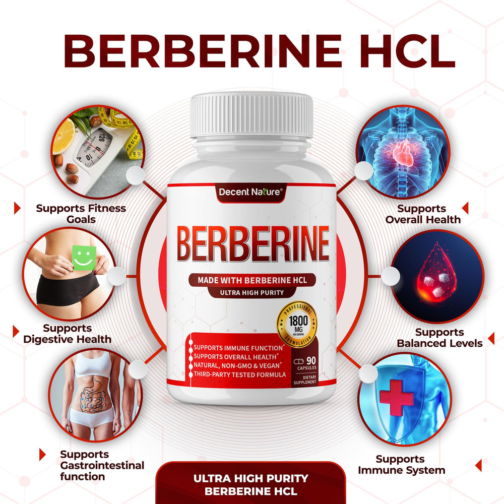 Label shows 97% Berberine HCL purity indicating high potency