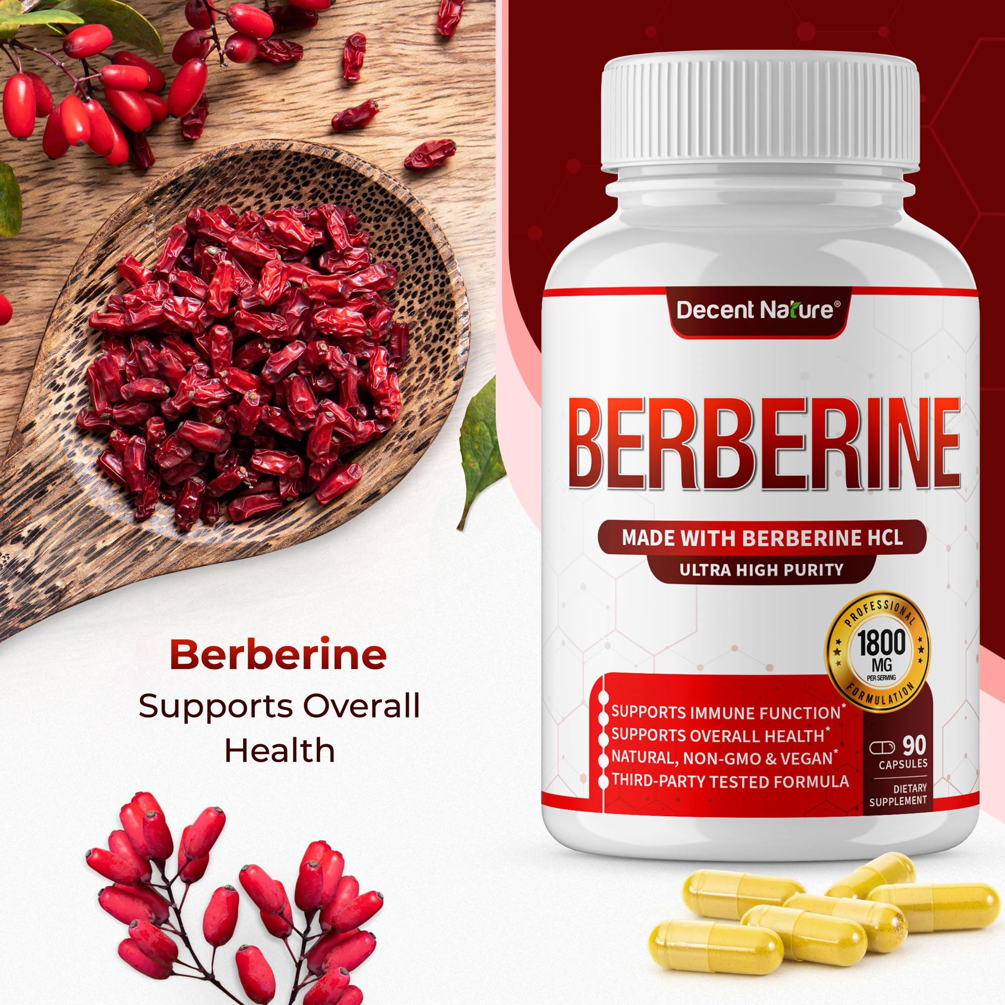 Morning routine with DECENT NATURE Berberine HCL and a glass of water