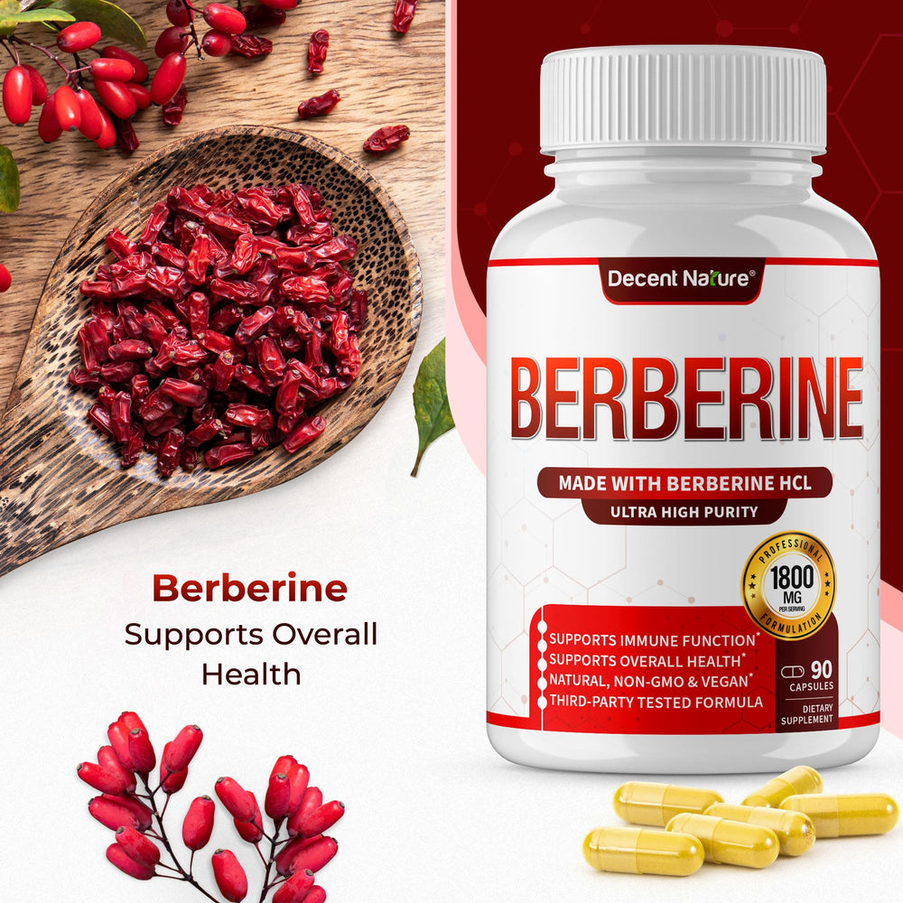 Morning routine with DECENT NATURE Berberine HCL and a glass of water