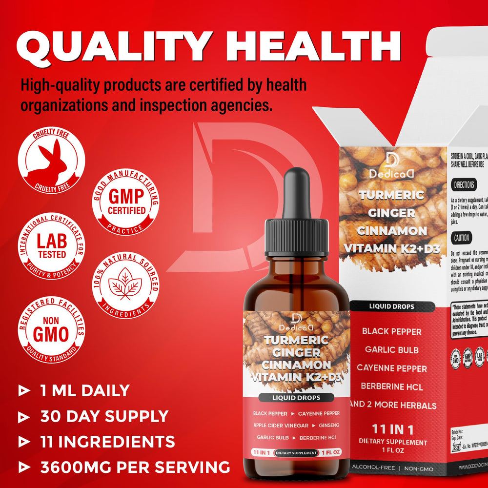 DedicaD 11in1 berberine and ginseng elements represented in the bottle imagery.