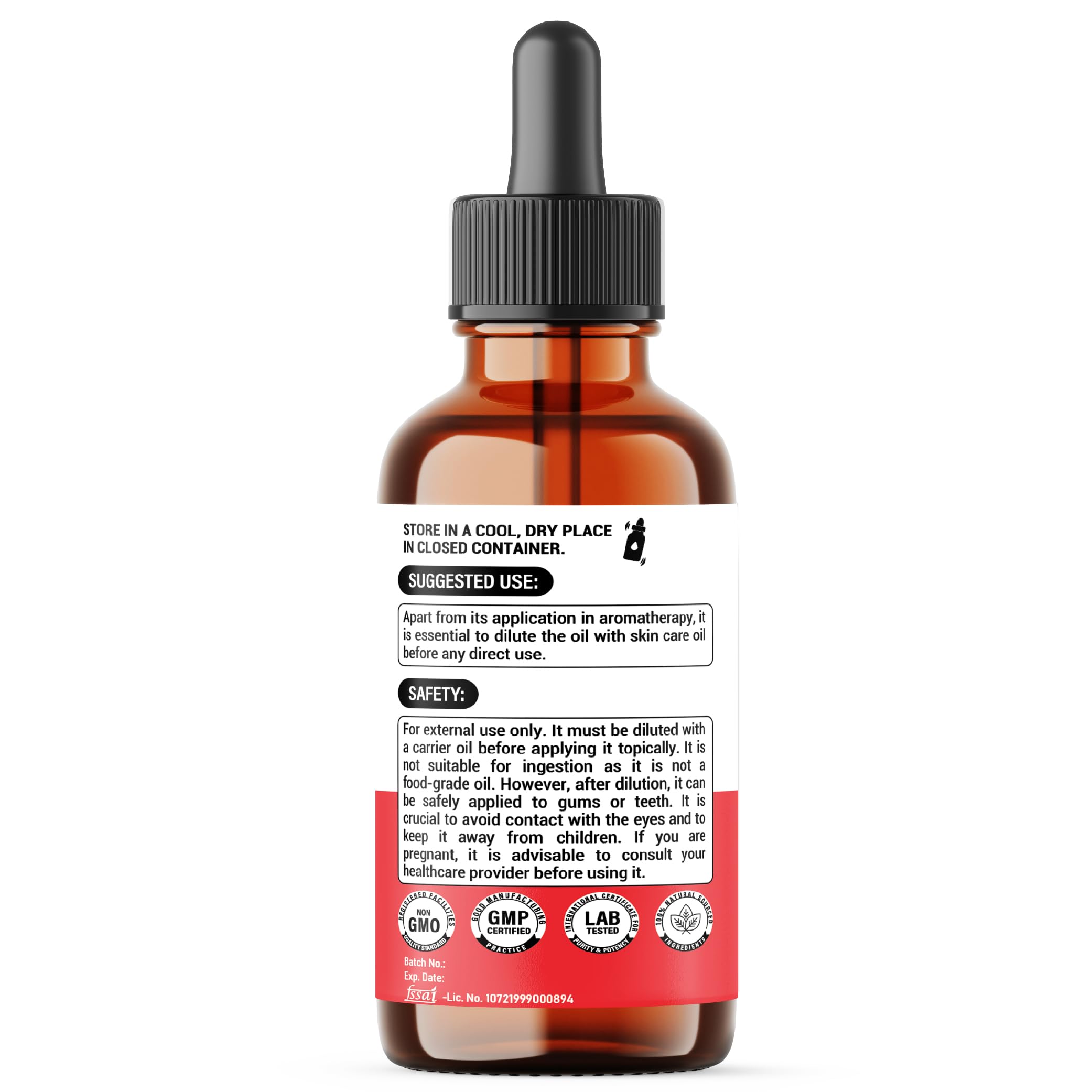 DEDICAD clove oil bottle ideal for diffusing in living spaces