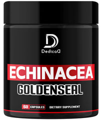 DEDICAD 1000mg Echinacea Goldenseal bottle close-up for immune support