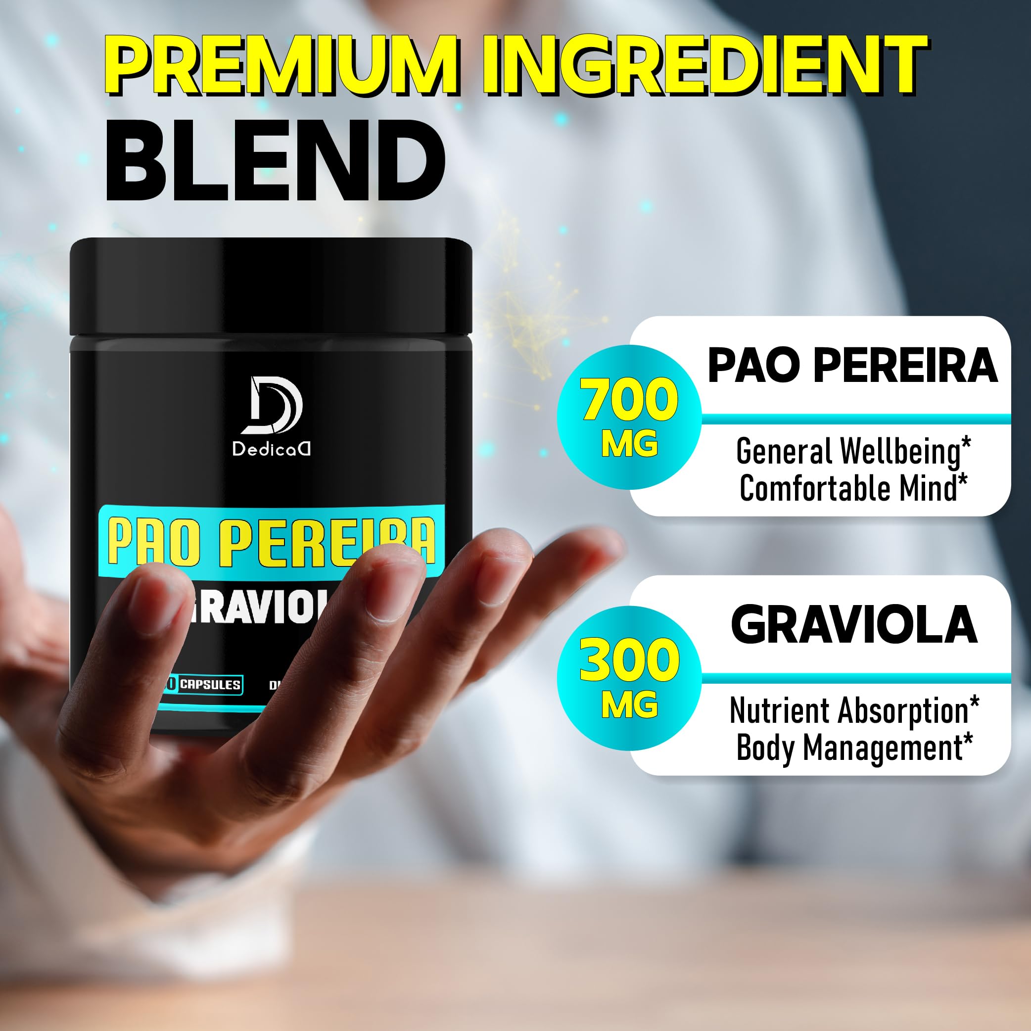 DEDICAD Graviola fruit image signaling natural sourcing for balanced wellness