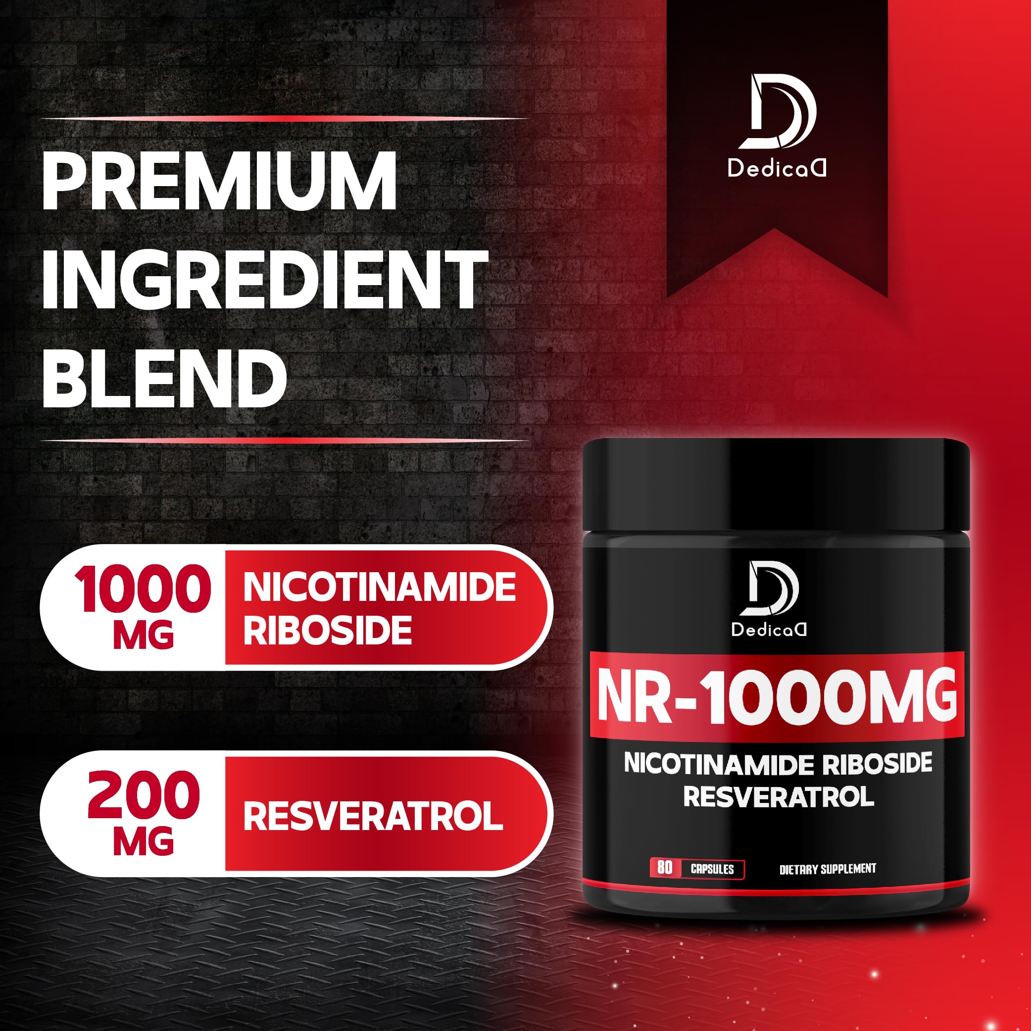 DEDICAD NAD label-detail reveals clean ingredients and quality testing.