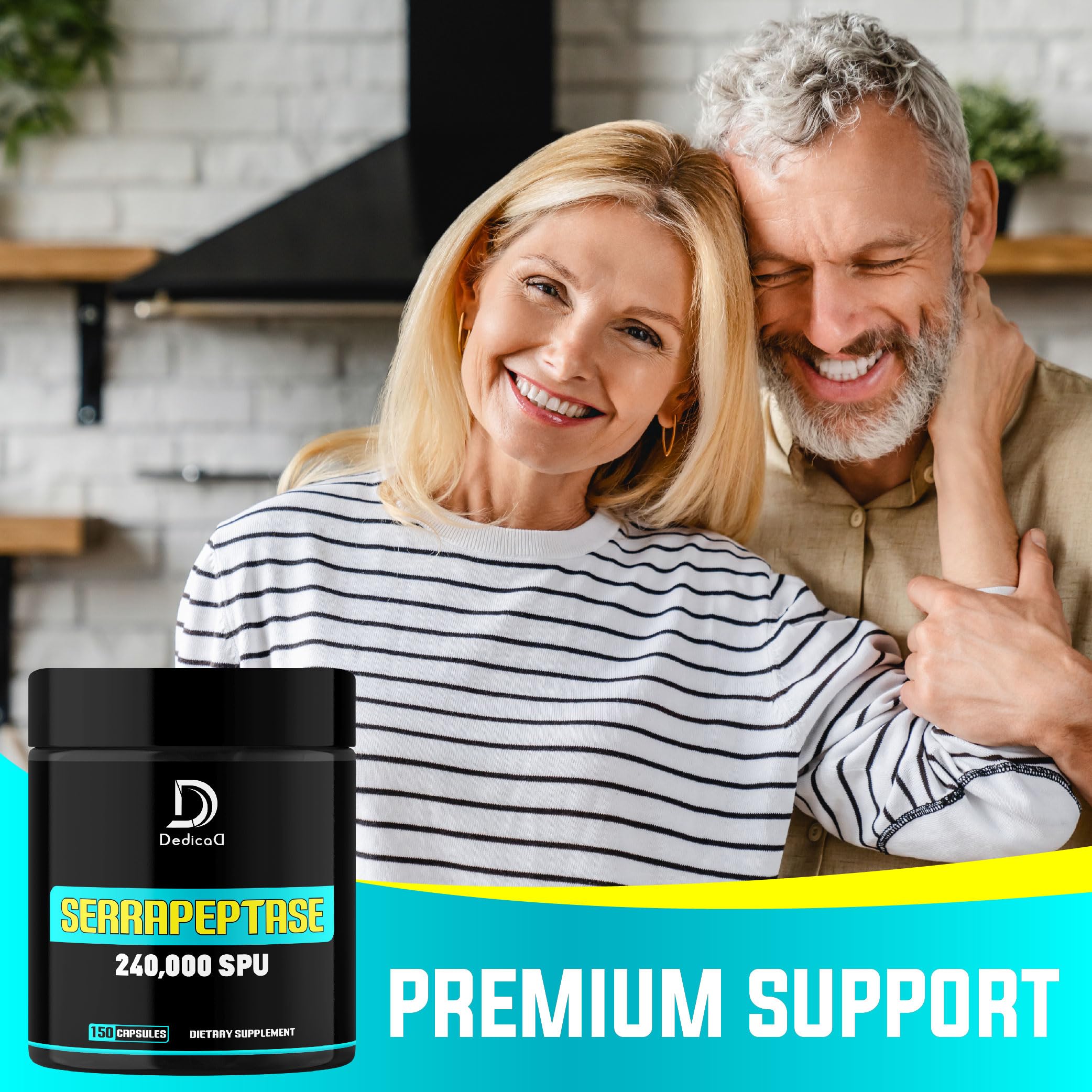 DEDICAD Serrapeptase tablet in hand showcasing simple daily dosage.