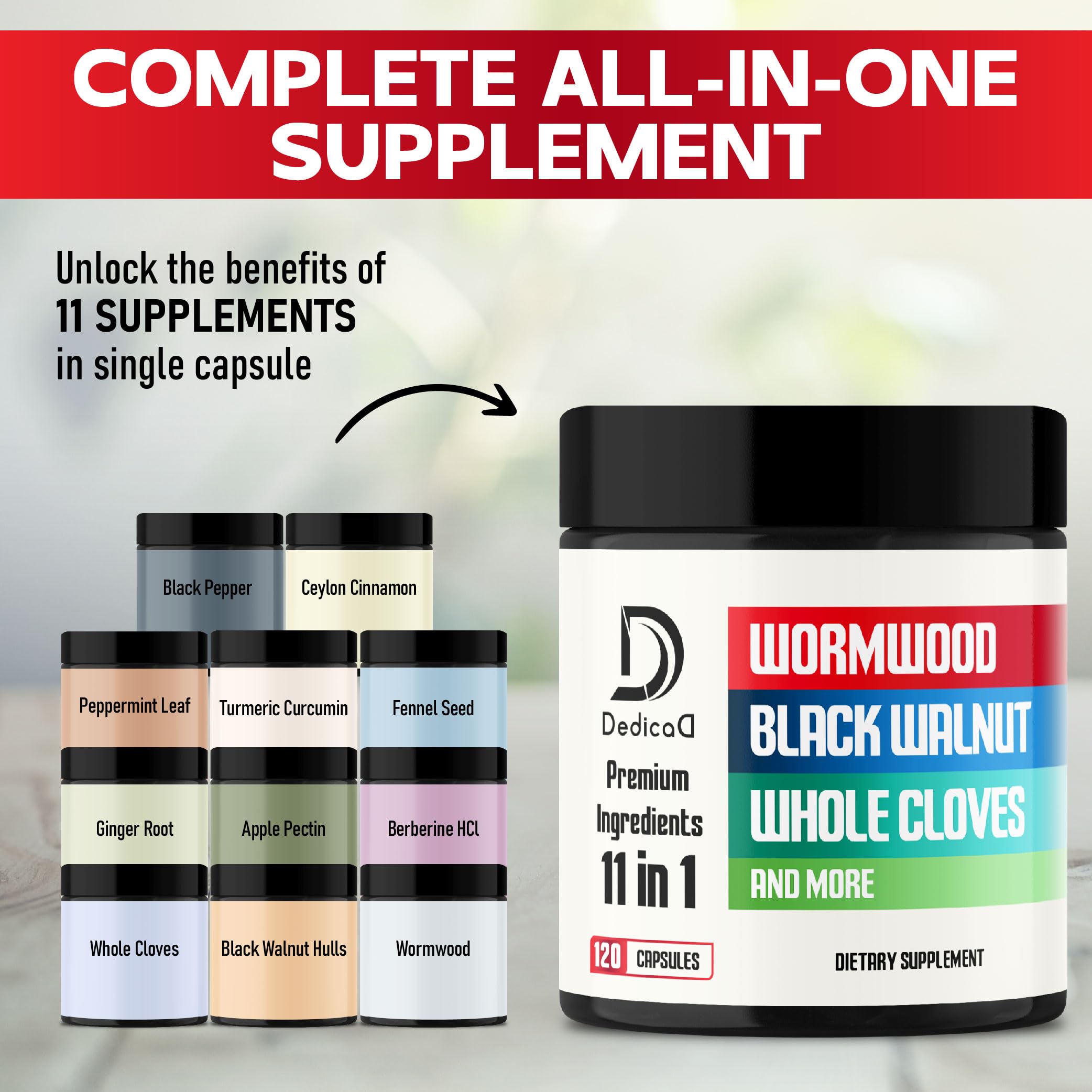 Black walnut hulls visible in DEDICAD Wormwood supplement image