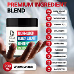 Close-up of DEDICAD Wormwood capsules for easy daily intake
