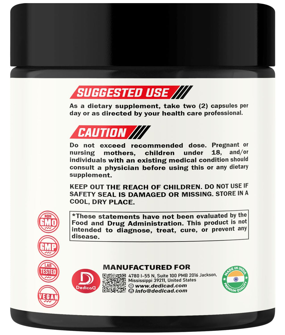 VEggie pills from DEDICAD Wormwood highlighting gluten-free and dairy-free formulation