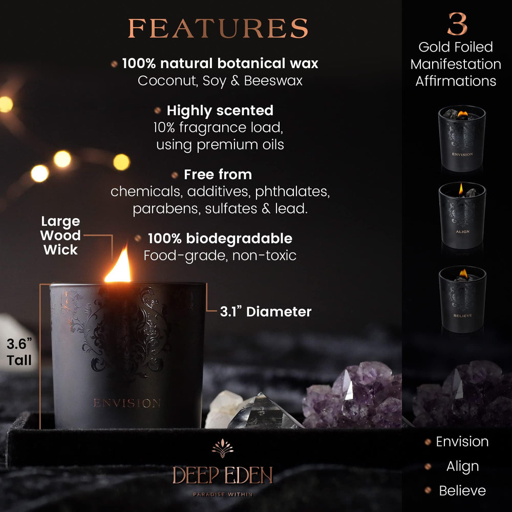 Deep Eden candle-lit glow creates cozy atmosphere for meditation