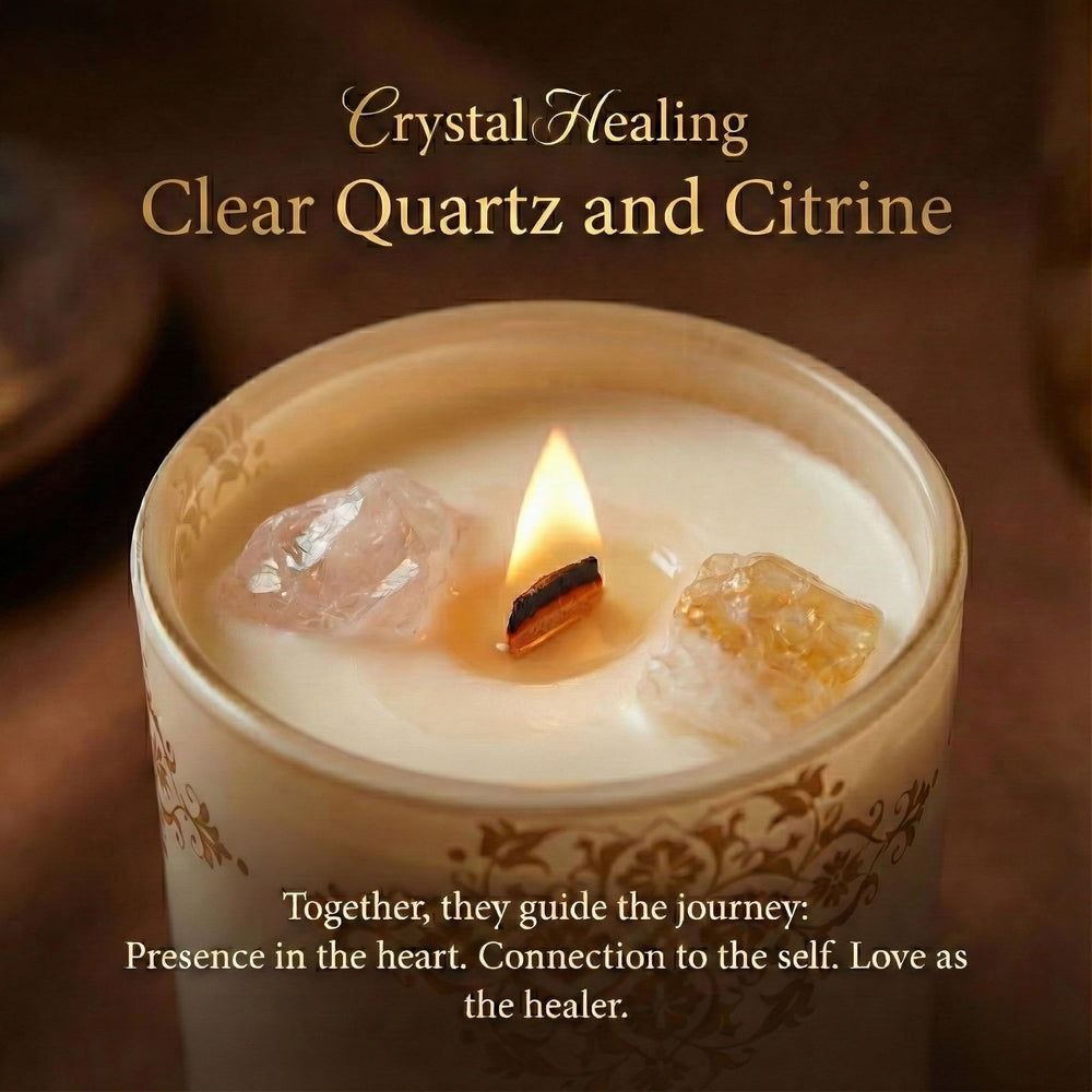 Deep Eden citrine crystal close-up enhancing intention setting and manifestation vibes.