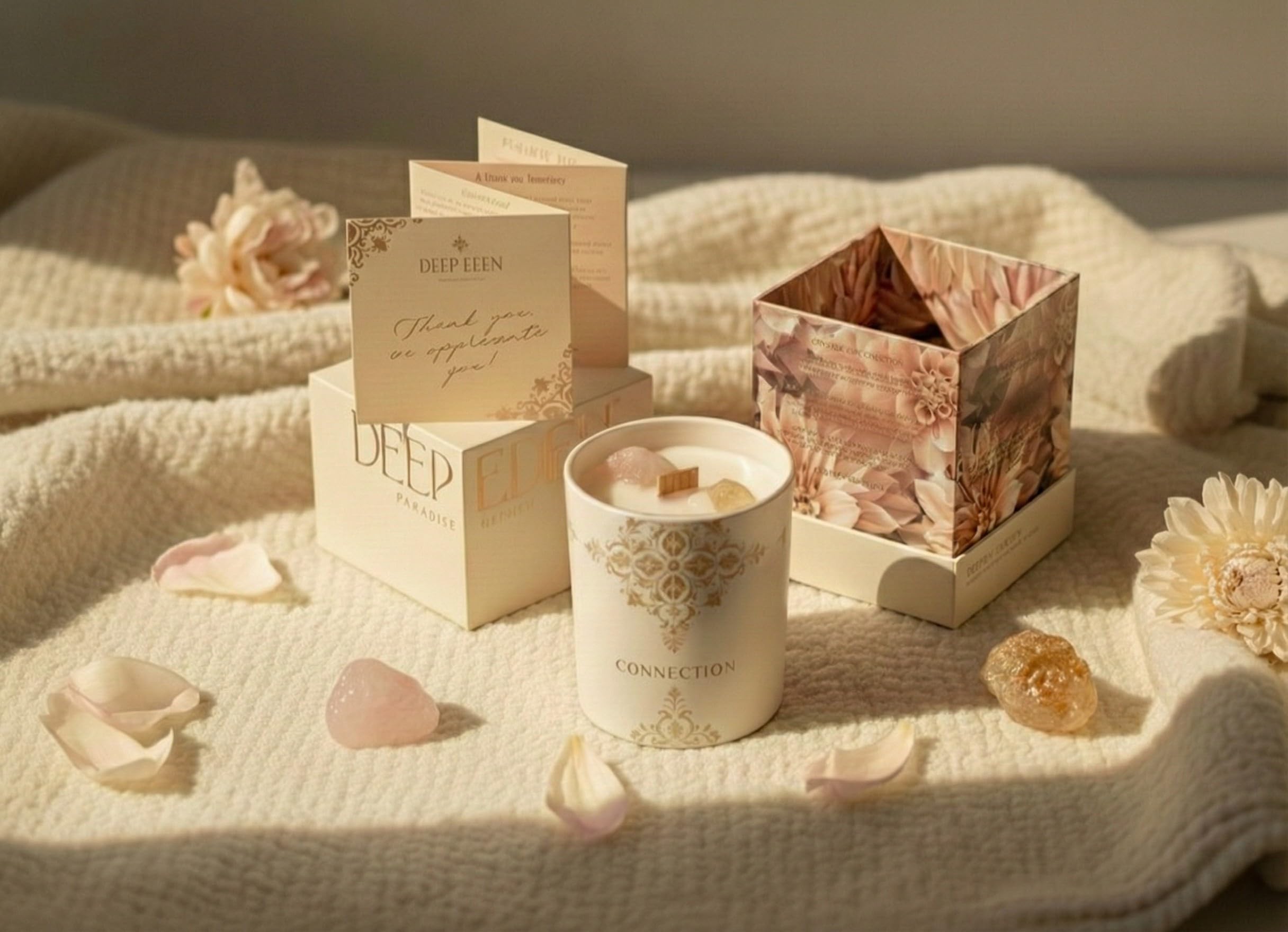 Deep Eden gift box with affirmation card perfect for gifting.