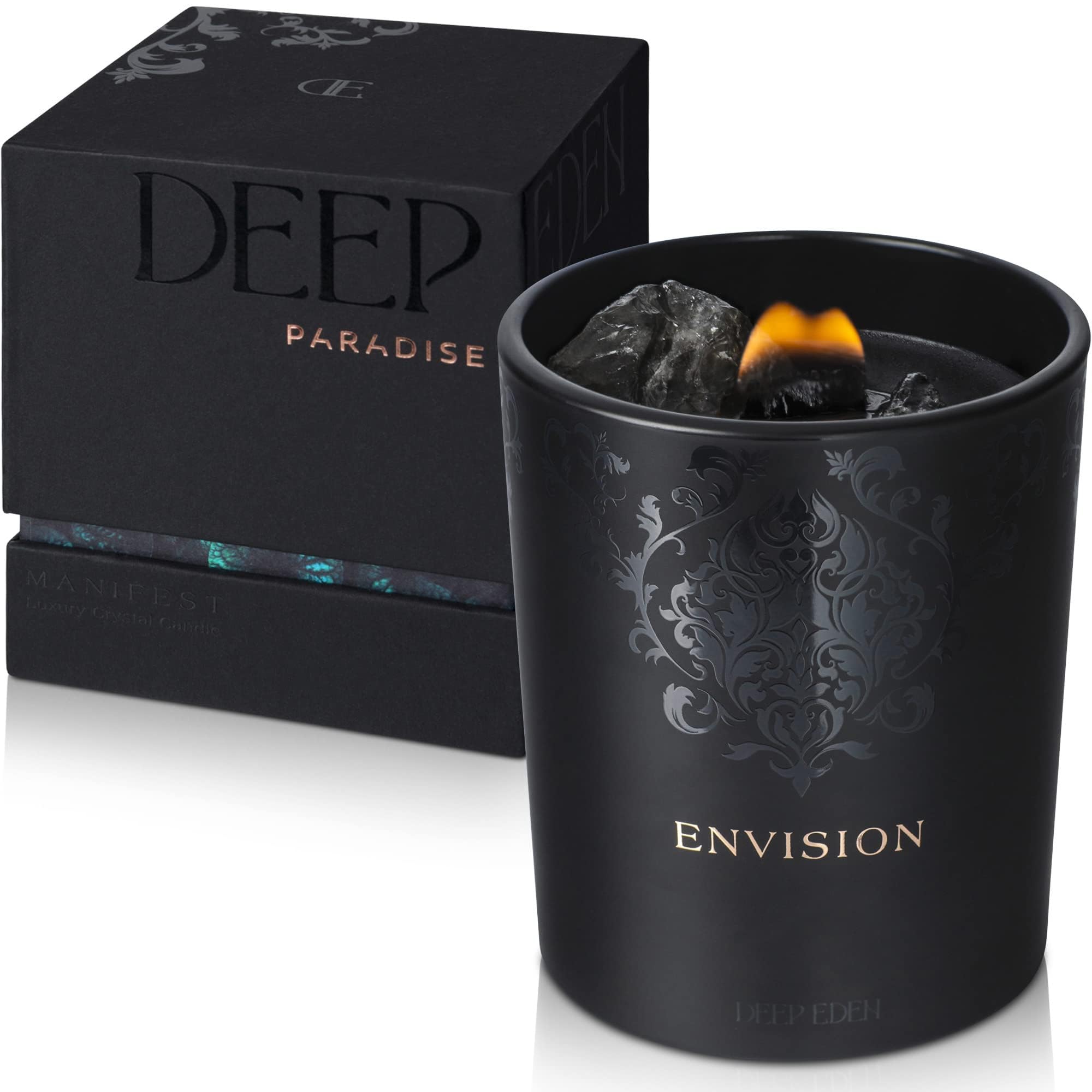 Deep Eden meditation-ready candle for quiet reflection and grounding