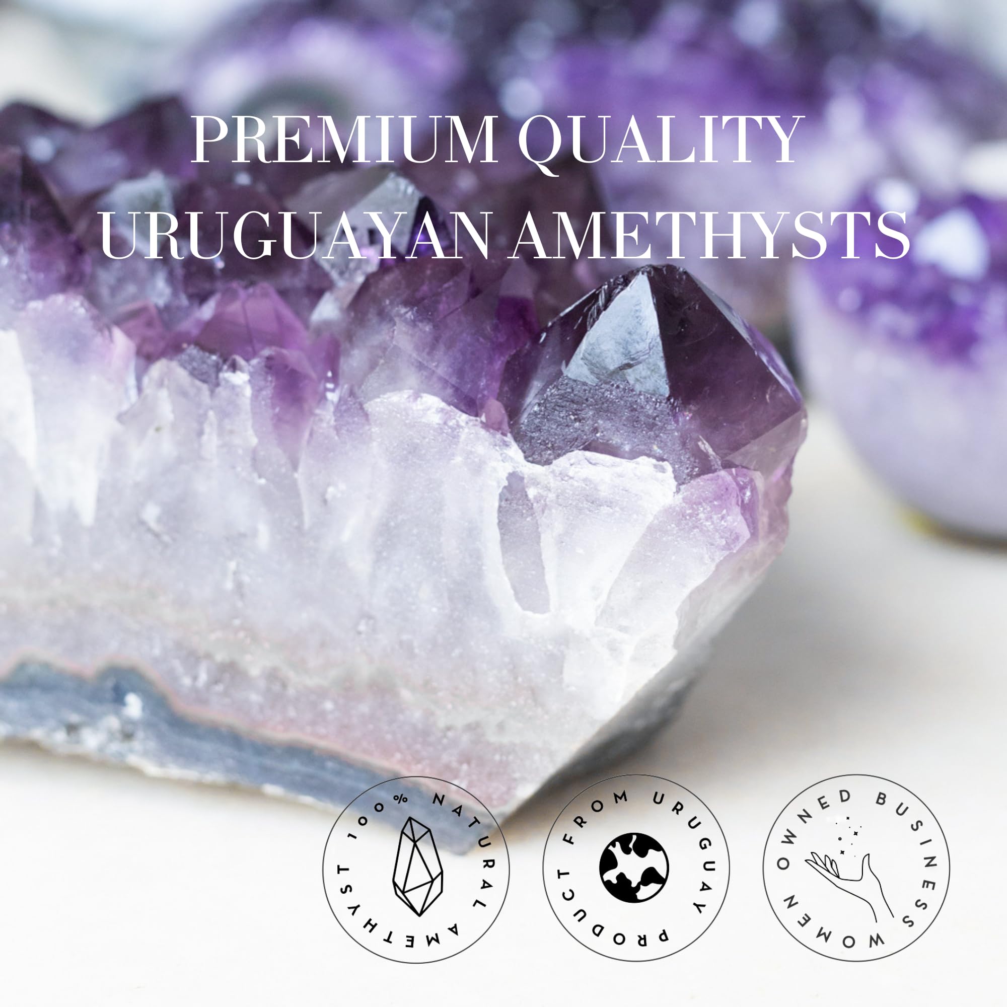 Gift-ready amethyst geode from Deep Purple Project.