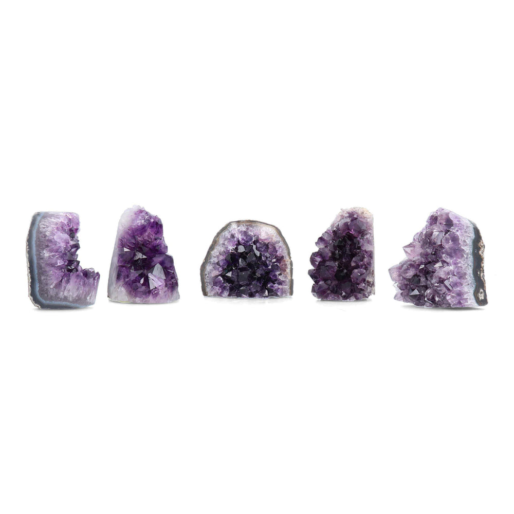 Deep Purple Project Uruguay geode display on a shelf creates a natural focal point.