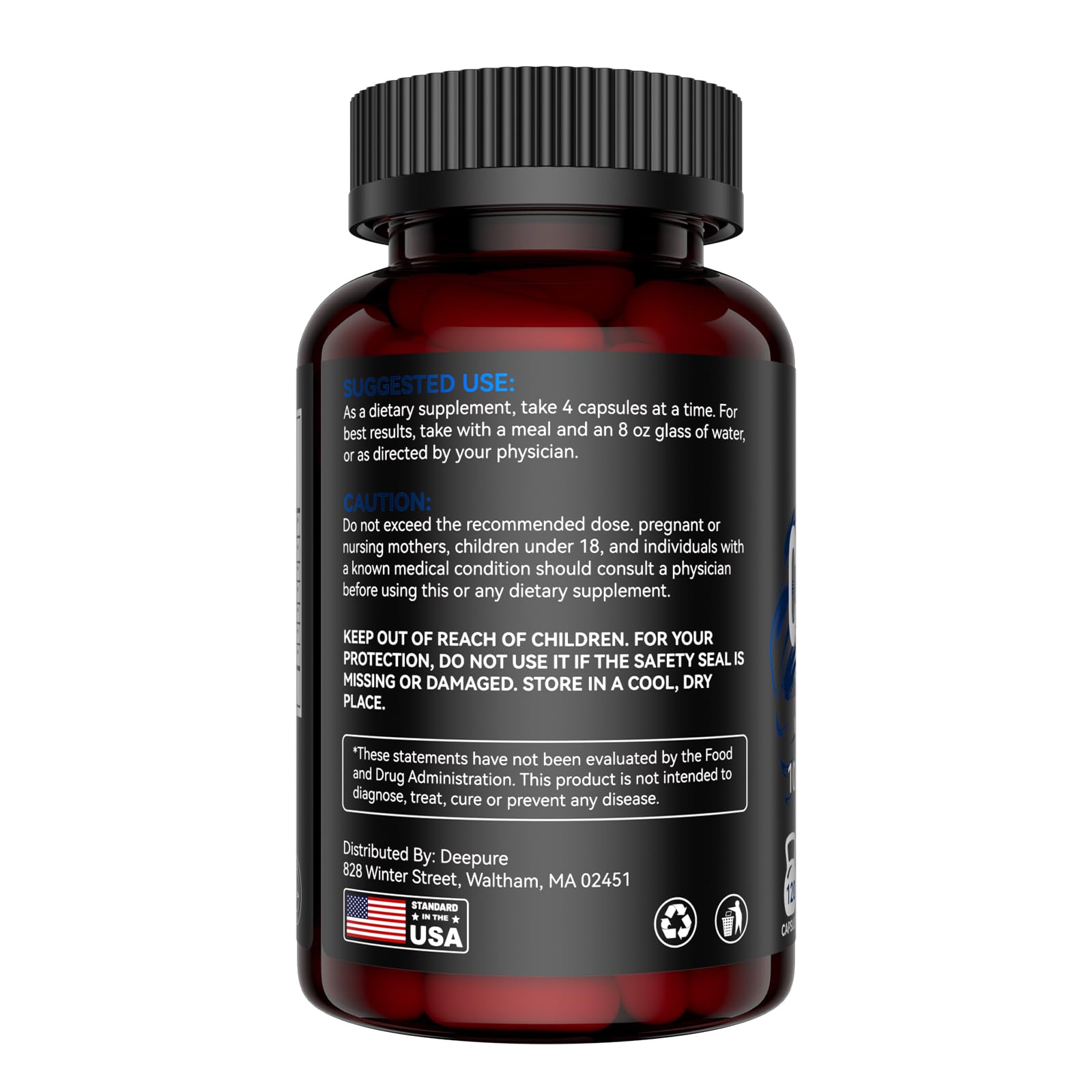 Deepure travel-friendly bottle ideal for gym, work, or outdoor workouts.